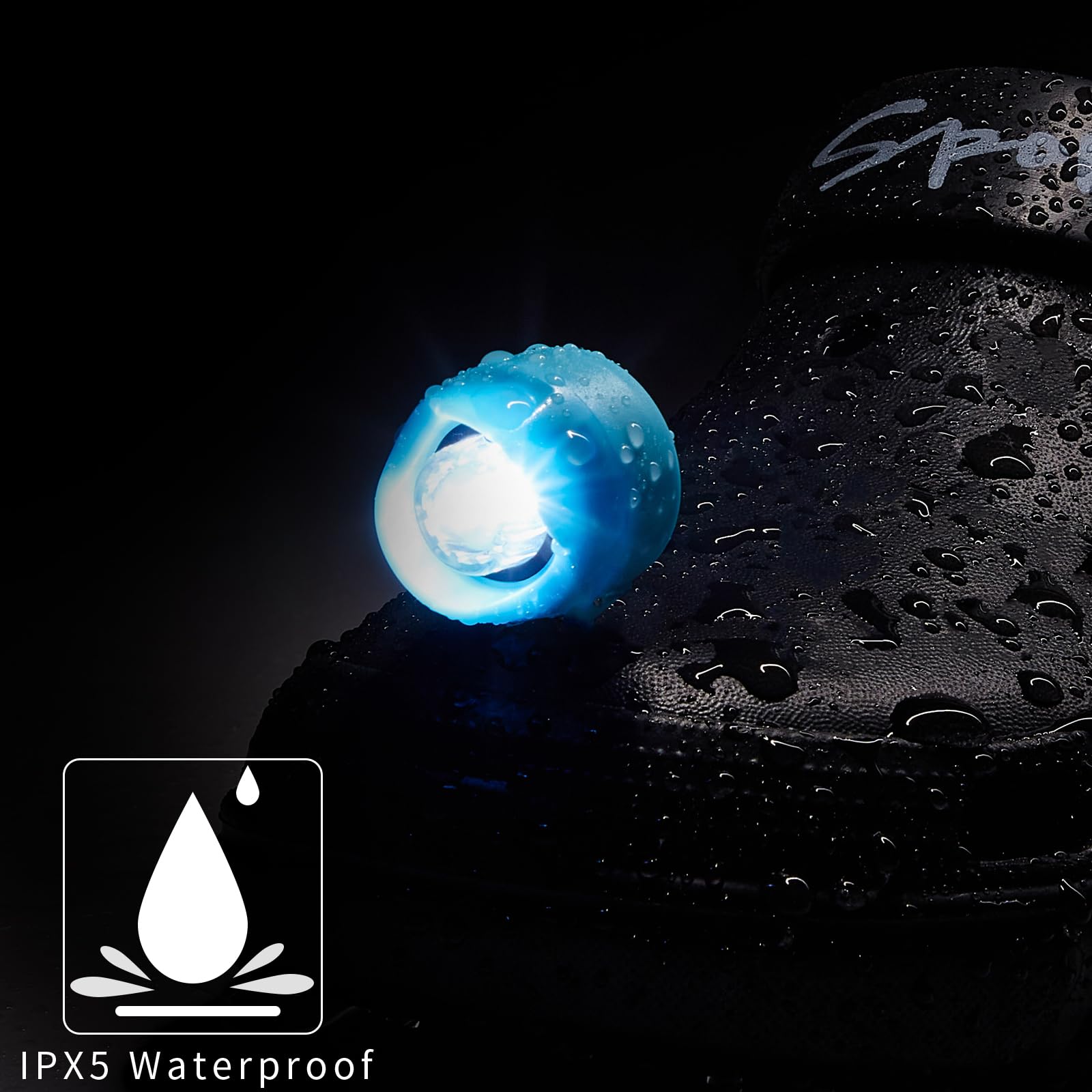 Chefensty Rechargeable Led Clogs Shoes Light 2 Pcs,For Headlights For Croc 72 Hours In The Dark,For Dog Walking,Handy Camping,Night Running (Rechargeable Blue)