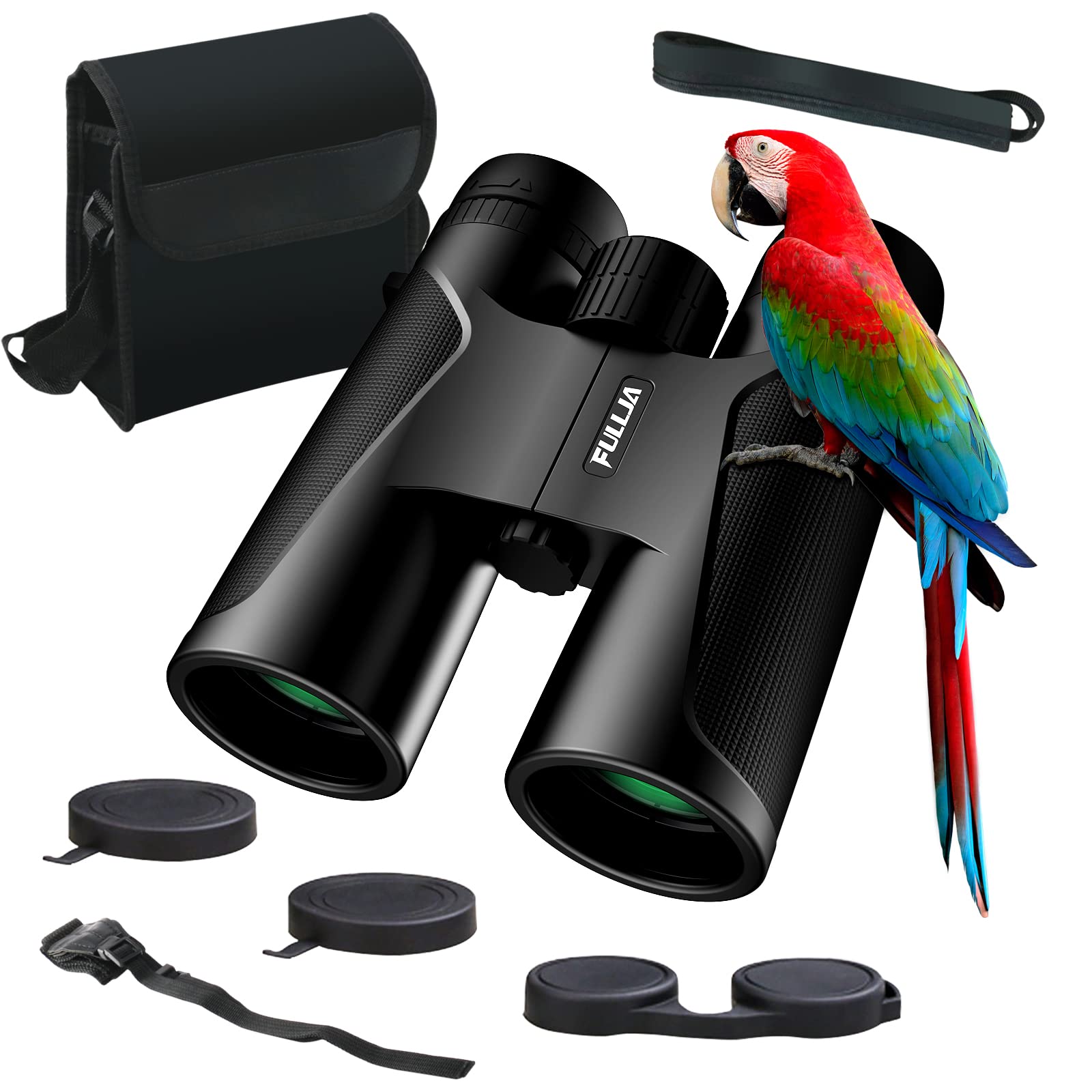 Fullja 12X42 Hd Binoculars-For-Adults High Powered - With Phone Adapter And Tripod - Super Bright Bak4 Prism Waterproof Binoculars, Easy Focus Long Range For Golf, Travel, Outdoor Sports
