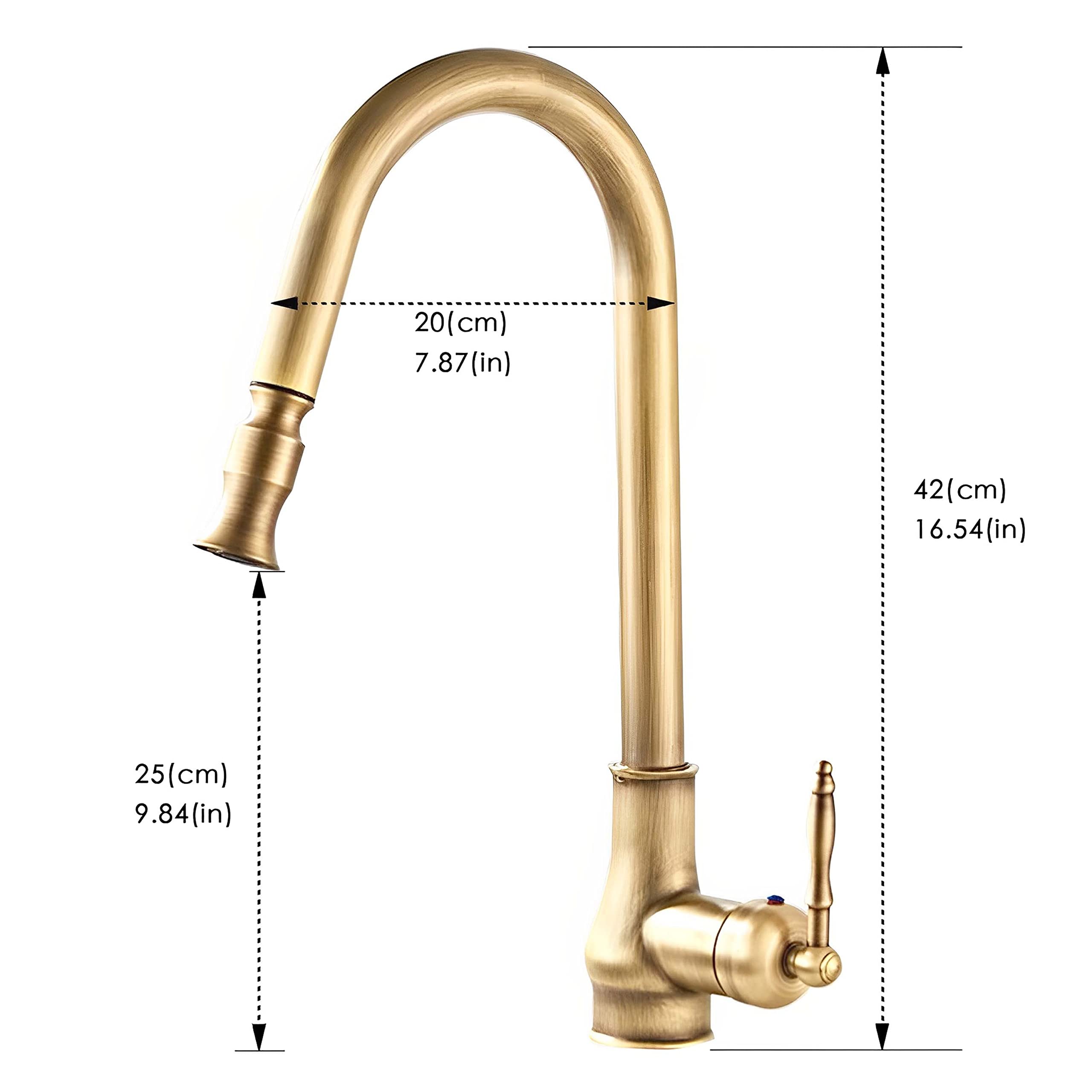 Lightinthebox Single Handle Kitchen Faucet,Antique Copper One Hole Pull Out Pull Down Widespread Brass Faucet Body With Cold Hot Mixer Hoses