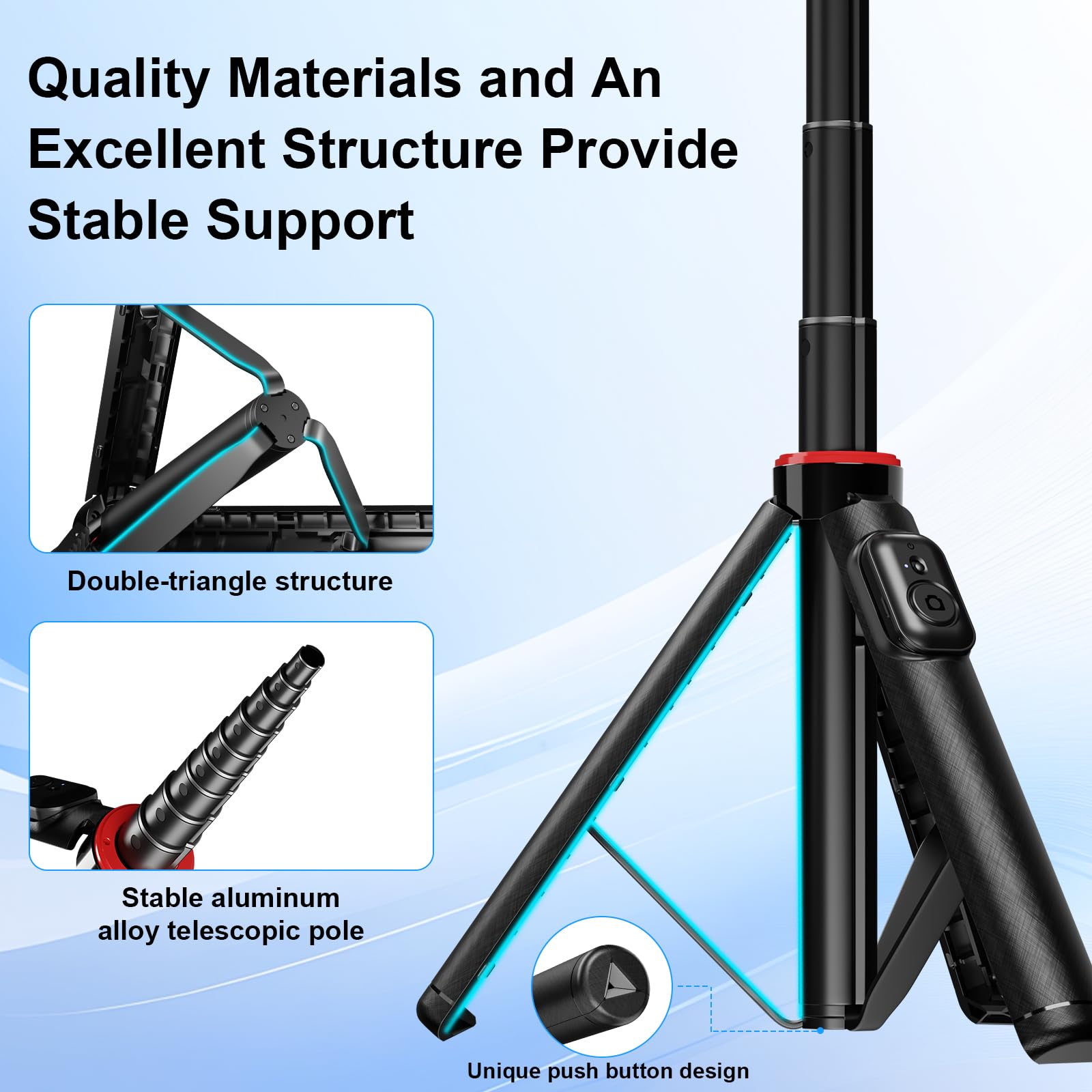 Yoovei Magnetic Selfie Stick Tripod With Wireless Remote,All-In-One Phone Tripod Extendable Phone Stand For Magsafe,Stand Compatible With Iphone Android And All Cell Phones