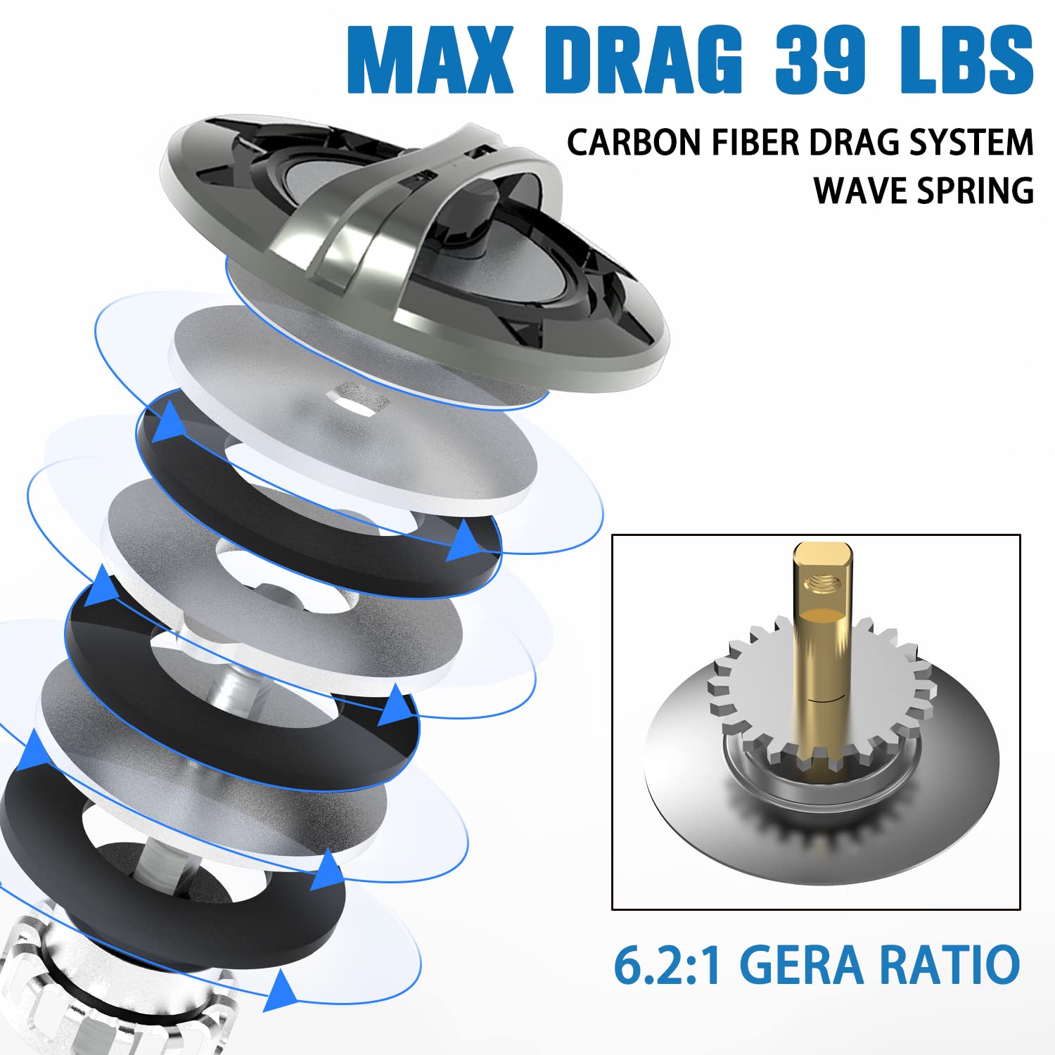 Tempo  Apex Spinning Reel, Ultralight Premium Magnesium Body, Super Smooth Fishing Reel 10 + 1 Bb, Powerful And Durable Reel Strong 39Lb Max Carbon Fiber Drag