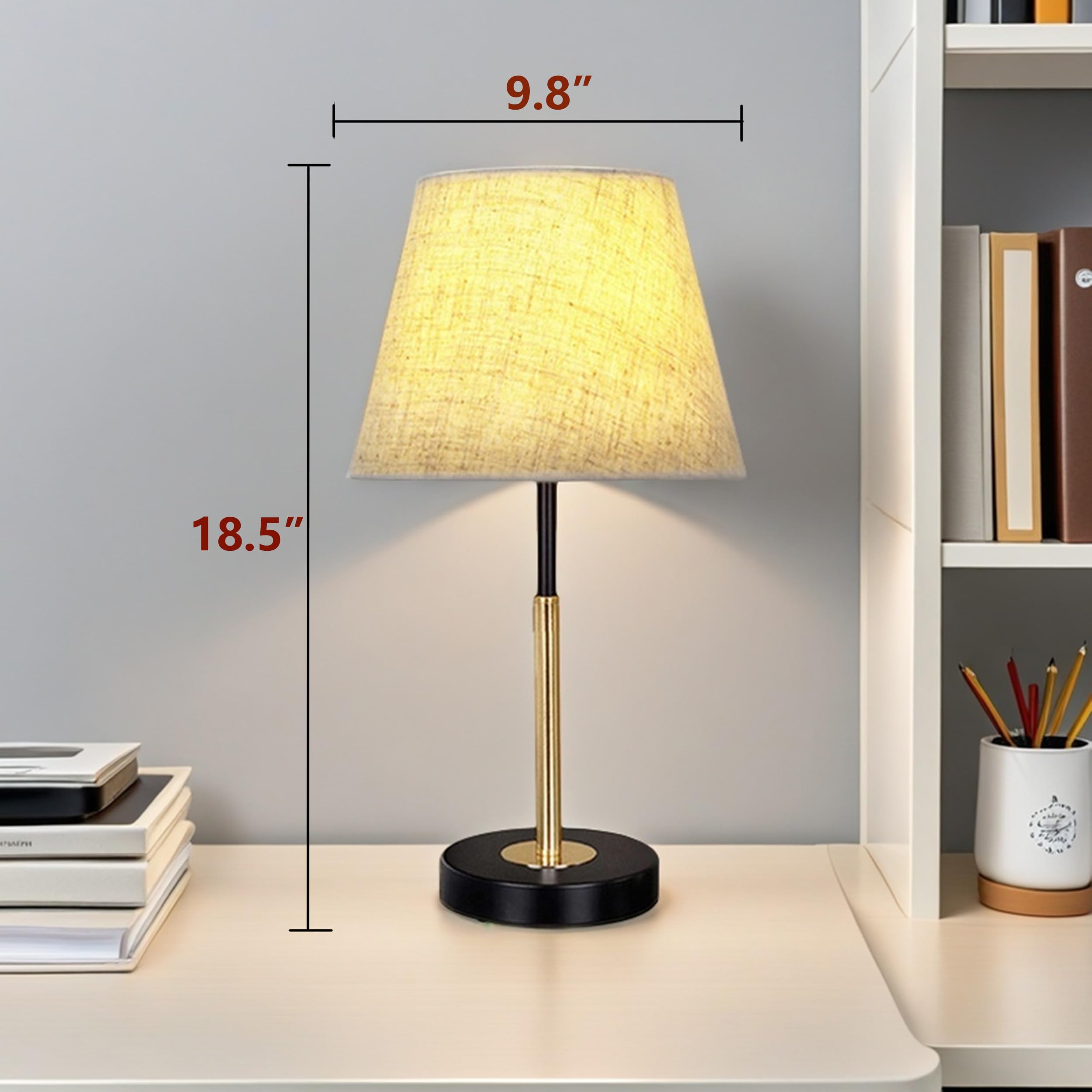 Fgbdnfh Home Decoration Desk Lamp, Bedside Lamp Children'S Living Room Bedroom Study Room Reading Home Office Modern Farmhouse Decoration Retro Shade