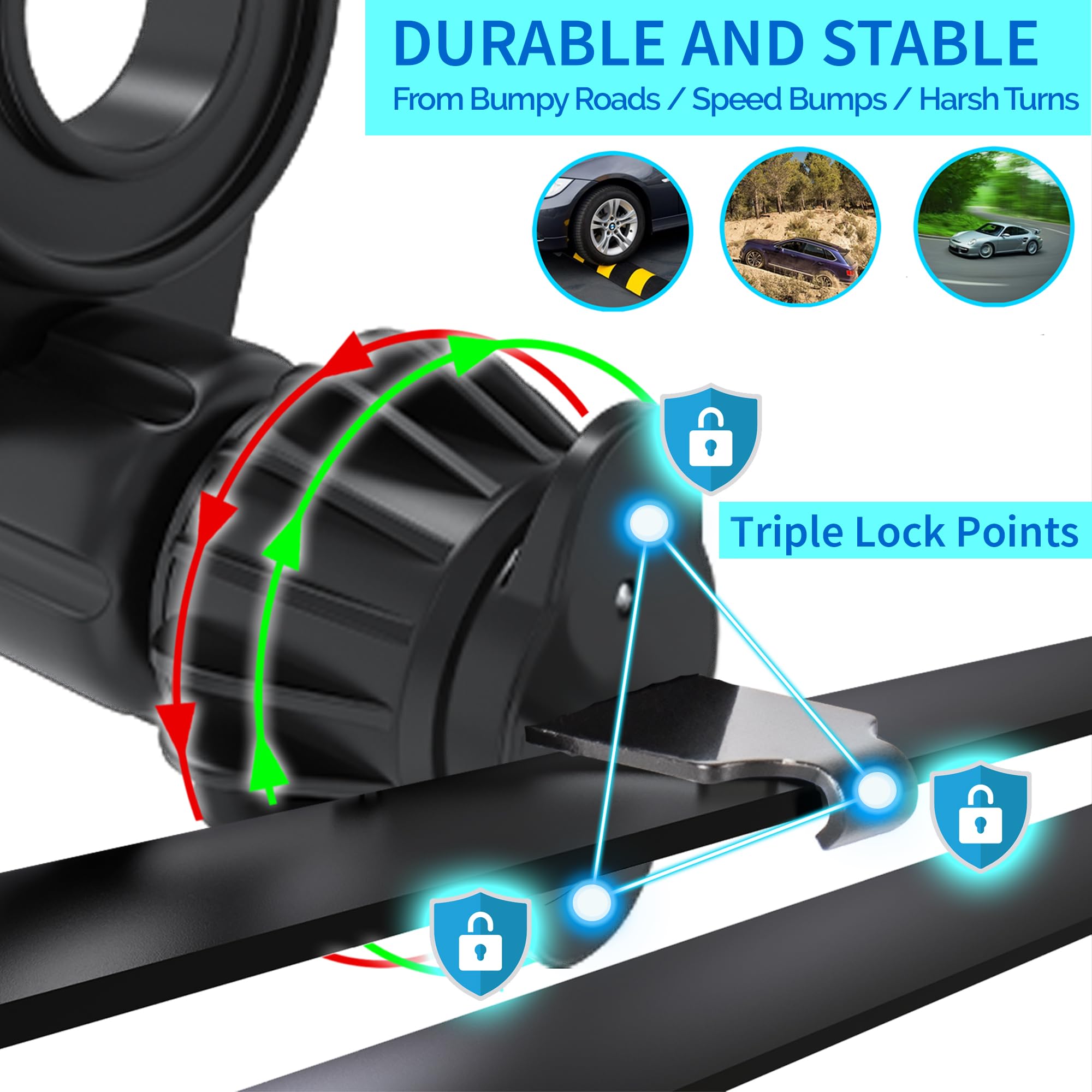 Mcchjoy Magnetic No-Spin Socket Car Mount - Car Vent Phone Mount Compatible With Popsockets For Car - Mount Holder For All Socket Grips - Ac Vent Hook - Prevents Spinning While Driving