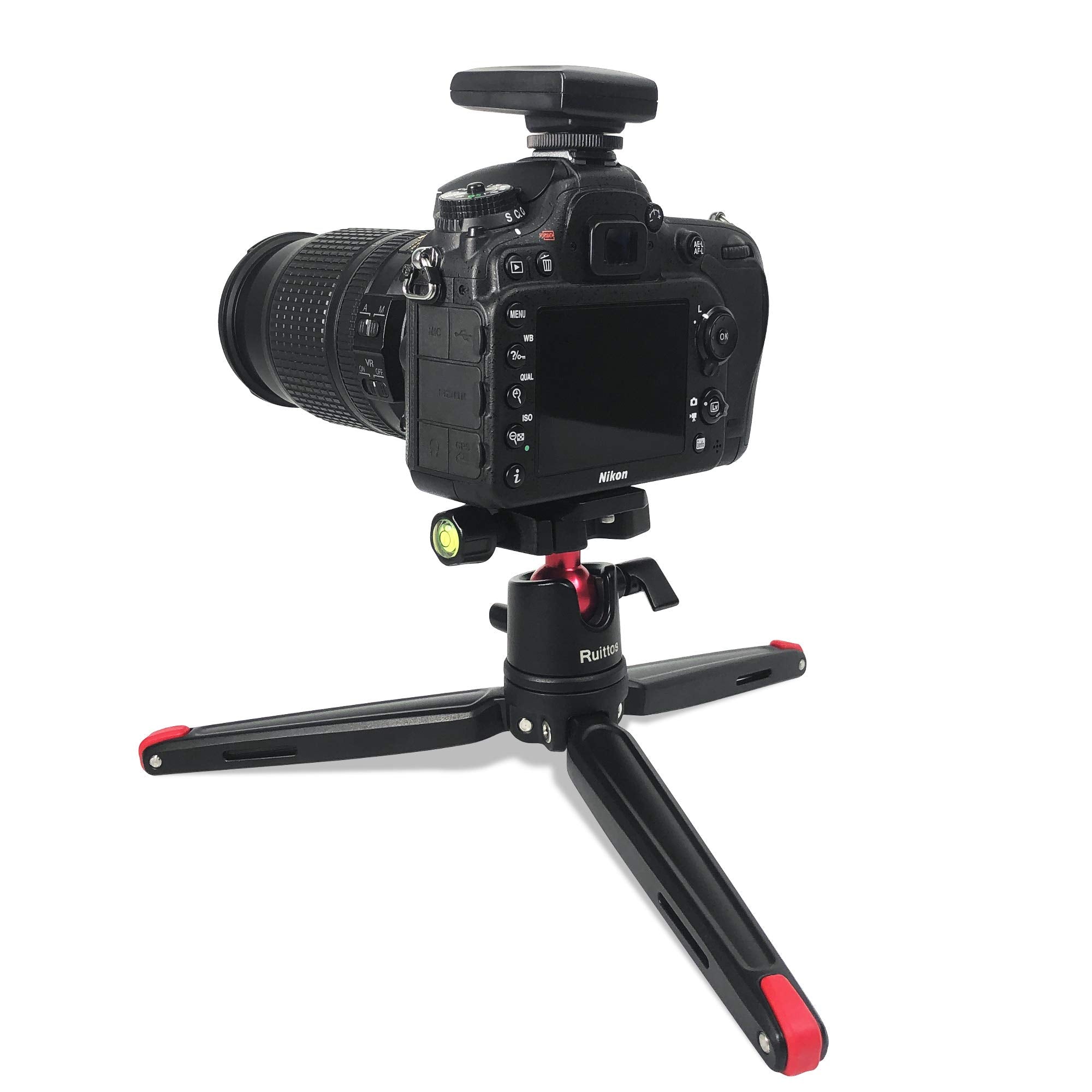 Ruittos Camera Mini Tripod, Complete Tripod Tabletop Photography Stand Monopod Base With 360 Degree Ball Head, Full Aluminumn Heavy Duty Small Tripod Compatible With Canon, Nikon, Sony