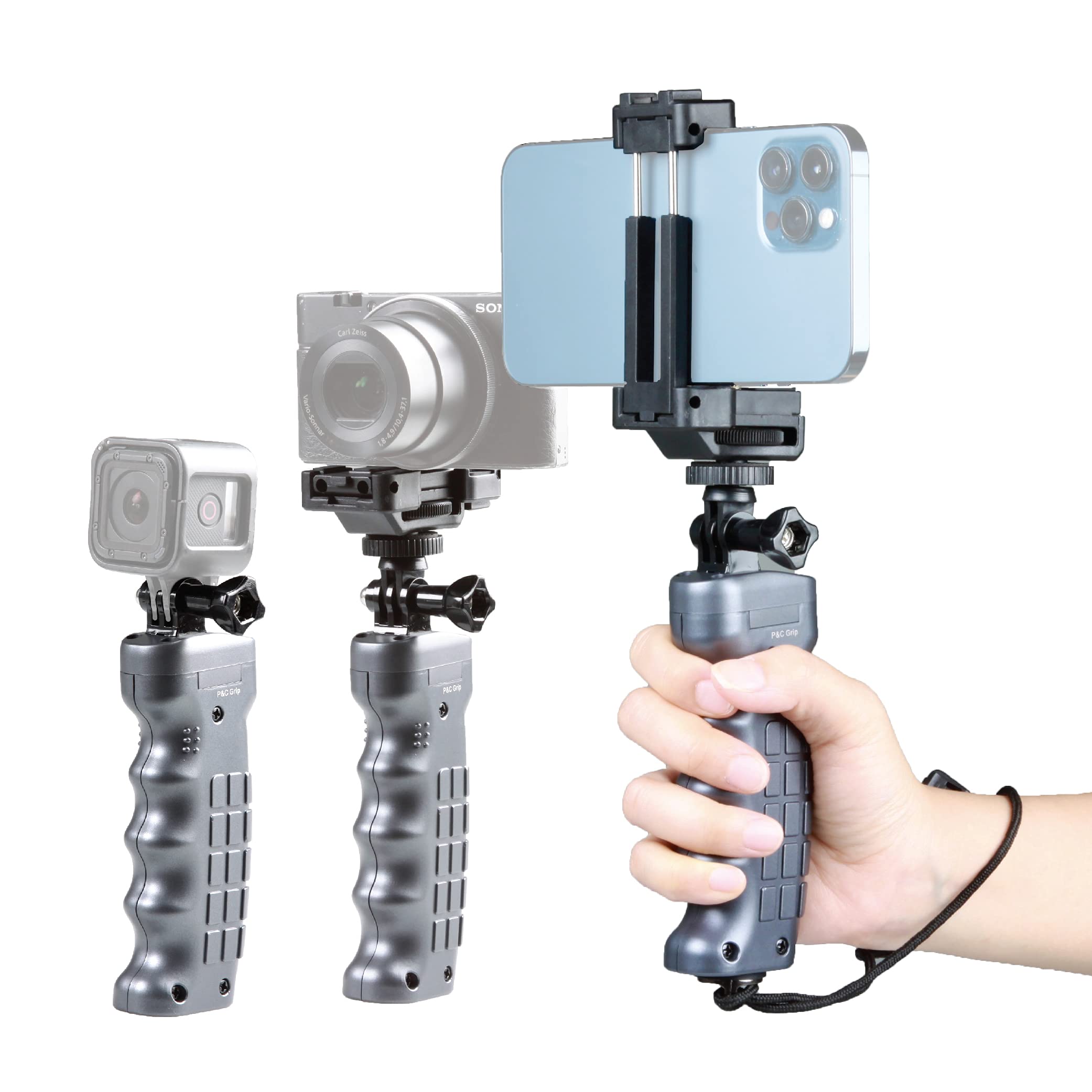 P&C Pistol Grip Plus Only: Handle With 1/4"-20 Mount For Dslr Mirrorless, Action Camera, And Smartphone, Video Stabilizer Handle (Pistol Grip Plus Only)