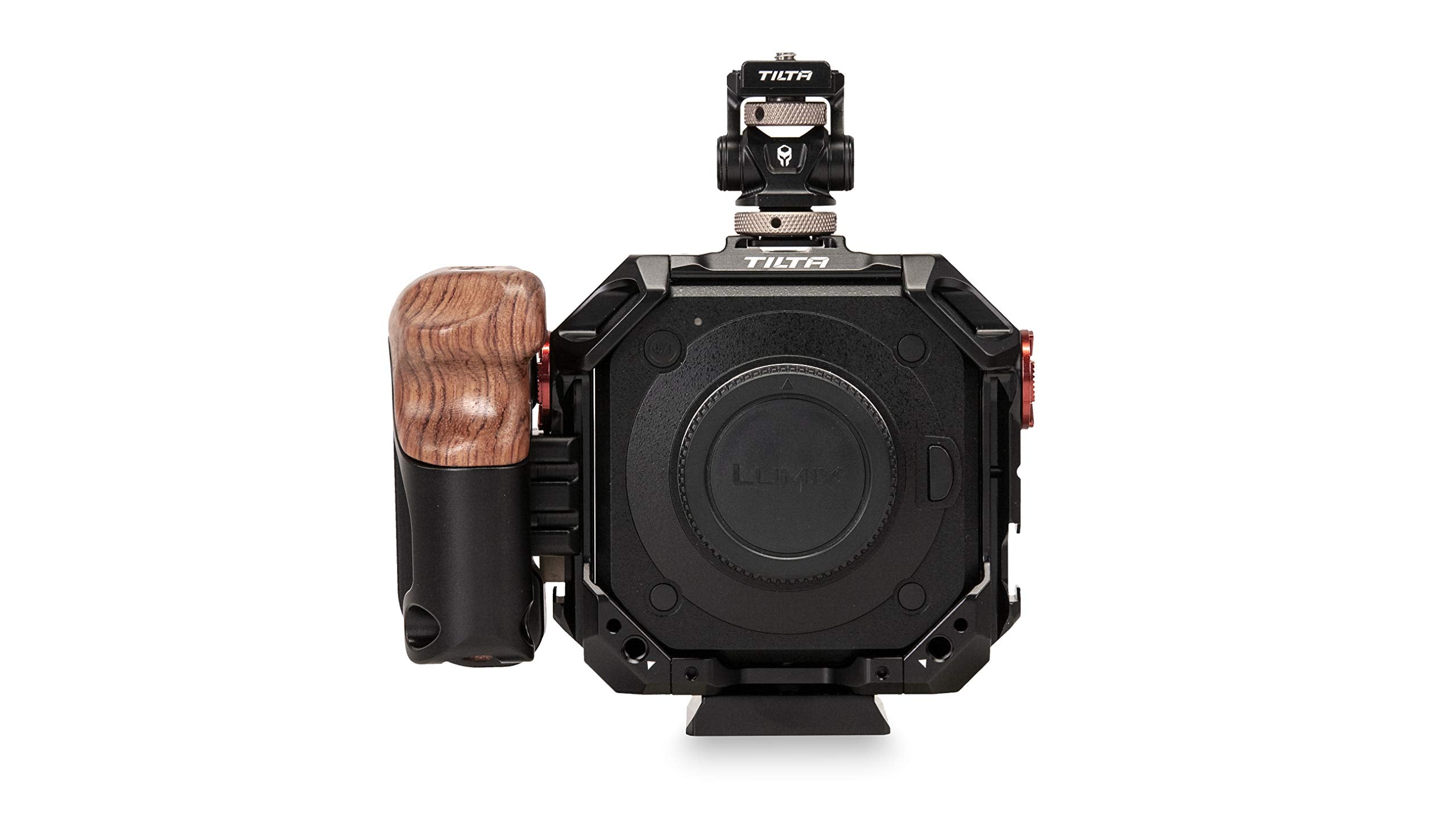 Tilta Tiltaing Kit A Compatible With Panasonic Bgh1 + Bsh1 Camera - Black  Wooden Handle, Cold Shoe Monitor Mount, 1/4"-20 And Arri Rosette Mounting Points  Ta-T21-A-B