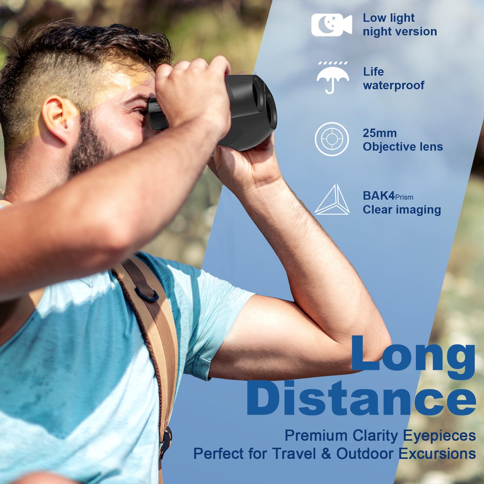Tooup Compact Binoculars For Adults And Kids - High Powered With Clear Low Light Vision And Large Eyepiece, Hd Easy Focus For Bird Watching, Concerts And Sports