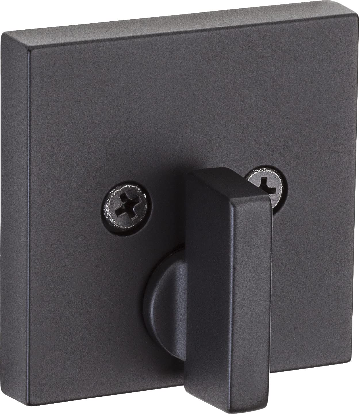 Kwikset Downtown Deadbolt Lock, Matte Black Square Exterior Keyed Front Entry Door, Pick Resistant Smartkey Rekey Security, Single Cylinder Dead Bolt, With Microban Protection