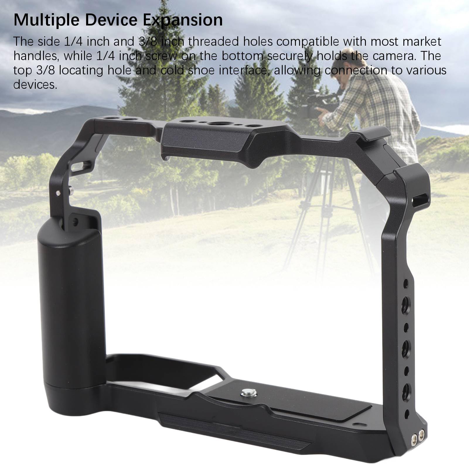 Ciciglow Camera Cage For Zf, Aluminum Alloy Camera Rig Cold Shoe And 1/4 3/8 Screw Mouting, Camcorder Stabilizer Extension Cage, Video Filmmaking Stabilizer Rig