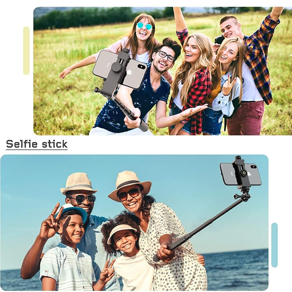 Action Pro 360 Phone Holder/Vertical And Horizontal Tripod Mount Adapter Rotatable Bracket With 1/4 Inch Screw, Adjustable Clip For Iphone, Android Cell Phone, Selfie Stick, Camera Stand