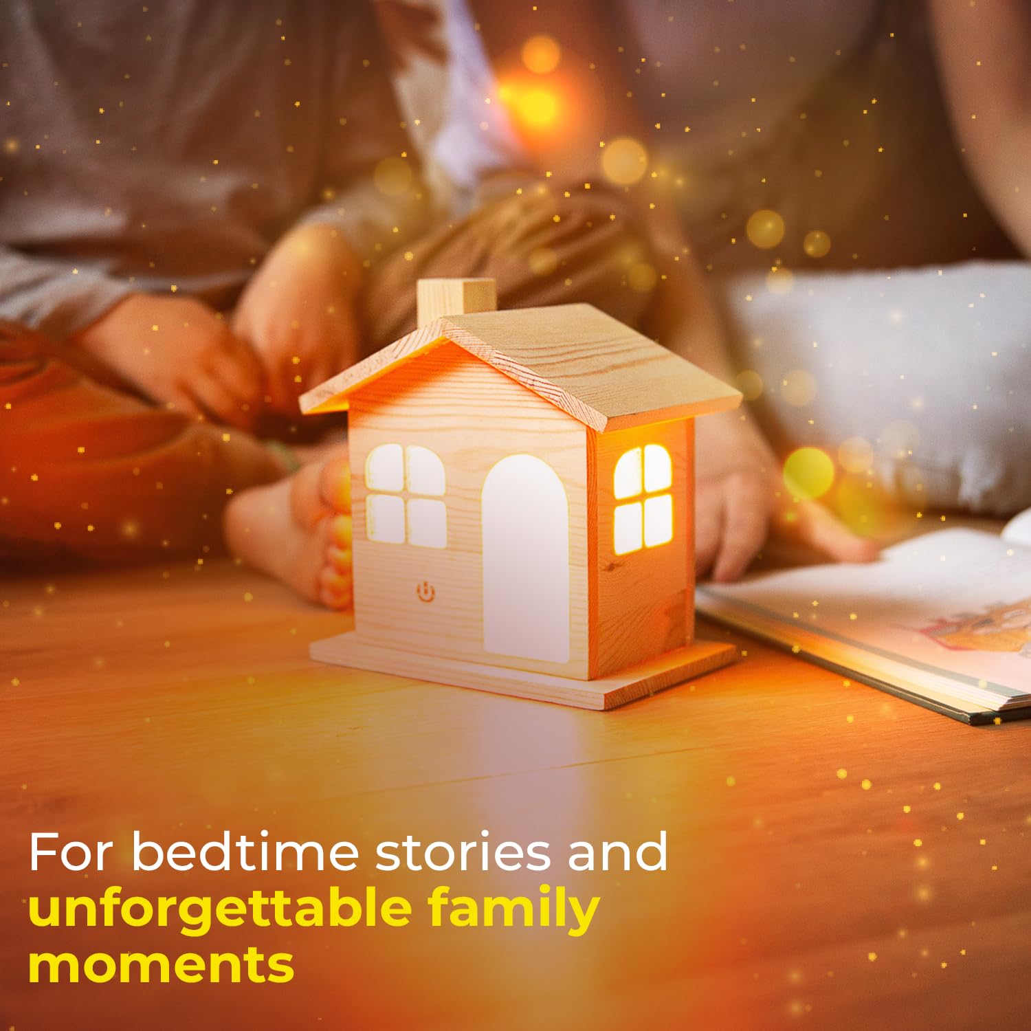 Mama Gaia Eco-Friendly Baby Night Light - Rechargeable & Portable Wooden Lamp, Usb Charging, Cute & Dimmable, Warm Amber Glow, Sleep-Friendly Touch Nursery Light For Kids & Minimalist Baby Room Decor