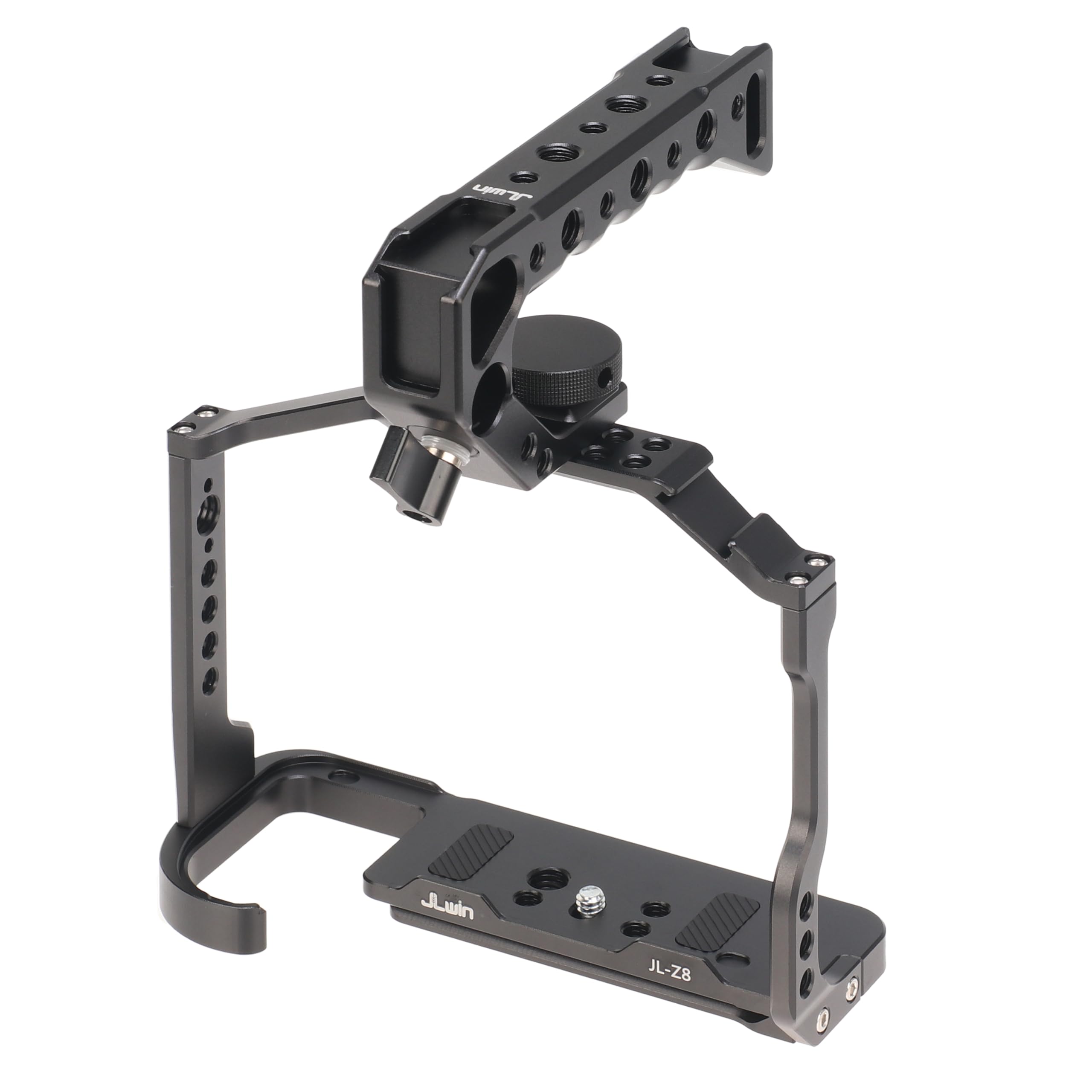 Focusfoto Camera Cage With Top/Side Handle Kit For Nikon Z8 Mirrorless Camera, Aluminium Video Stabilizer Rig With Cold Shoe, 1/4" Screw Mount, 3/8"-16 Locating Pins For Arri Grip, Qr Plate For Acra