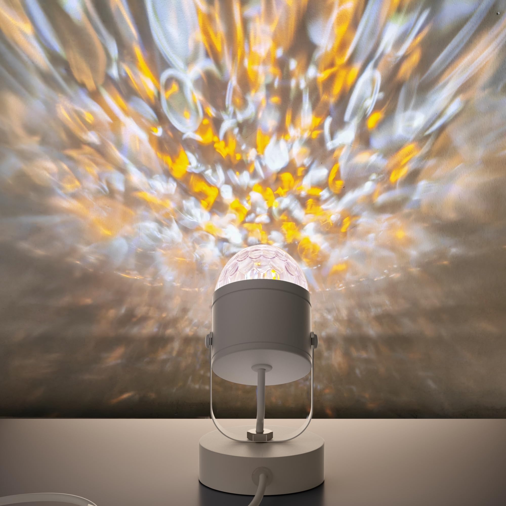 Joyzy Plug-In Dynamic Ocean Wave Table Lamp Water Ripple Night Light Projector For Room Party Decoration, Color Changing Ambient Lamp, Vivid Water Wave Effect Lights, Videography Projection