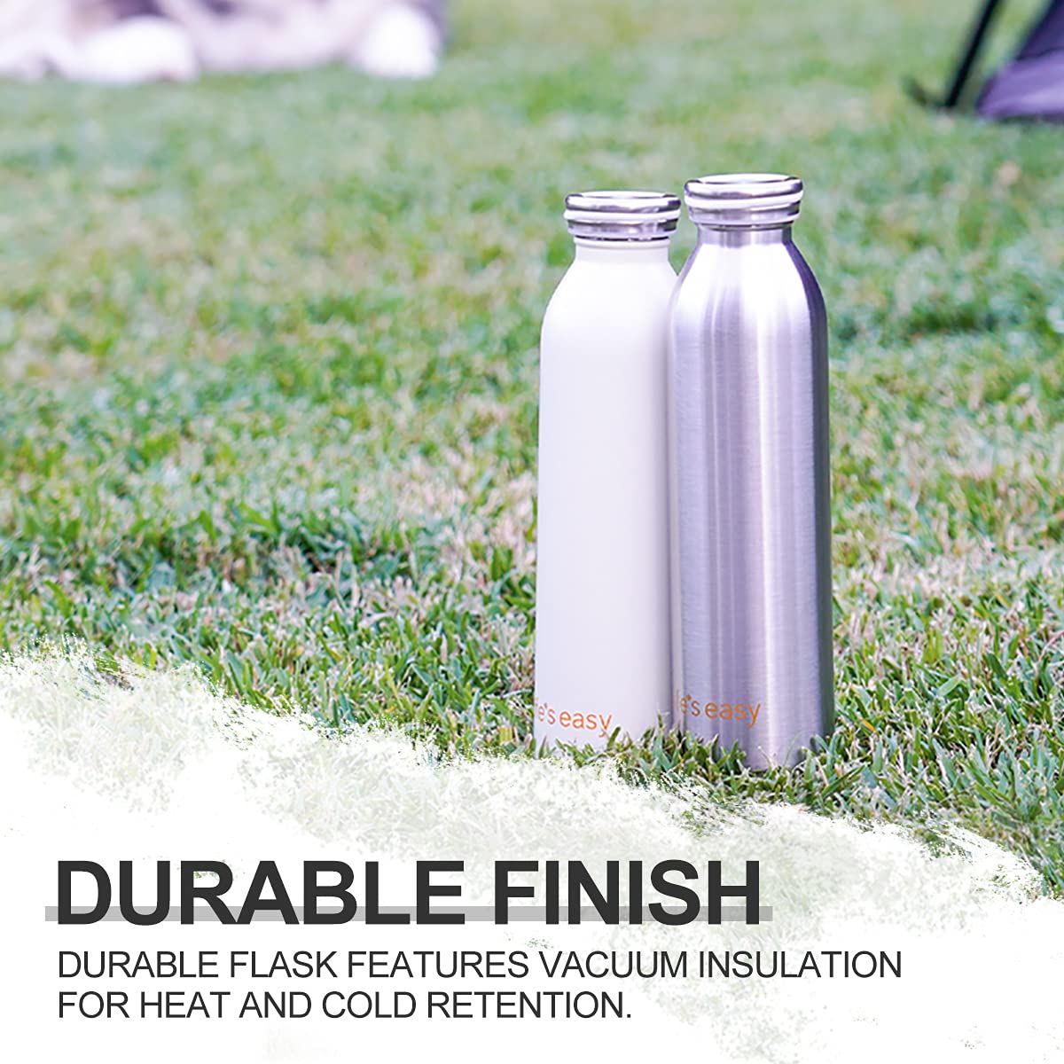 Life'S Easy 20 Oz Stainless Steel Double Wall Vacuum Insulated Water Bottle - Leak Proof Insulated
