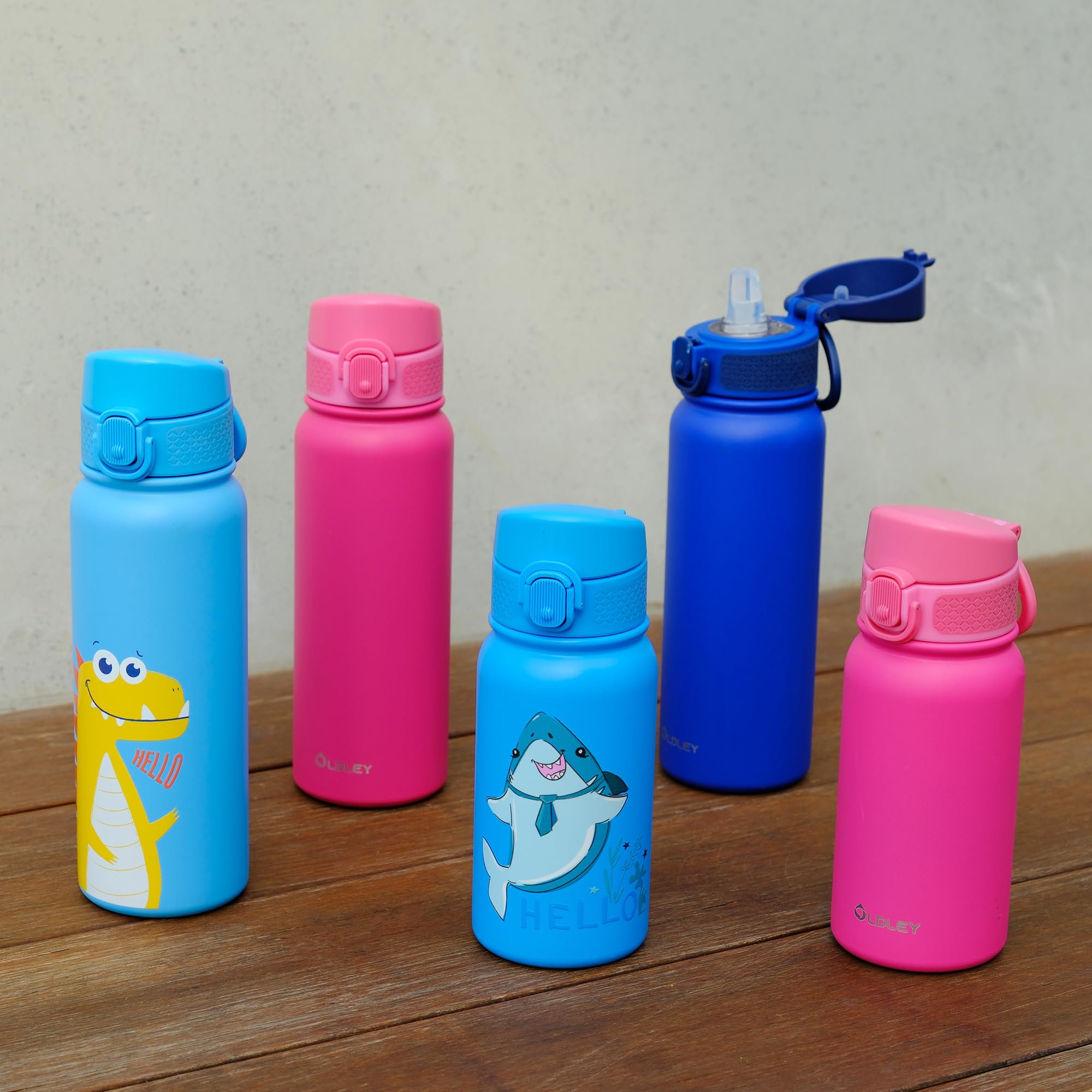 Oldley 12Oz Kids Water Bottle, Stainless Steel Insulated Water Bottle For Kids, With Straws Leak-Pr