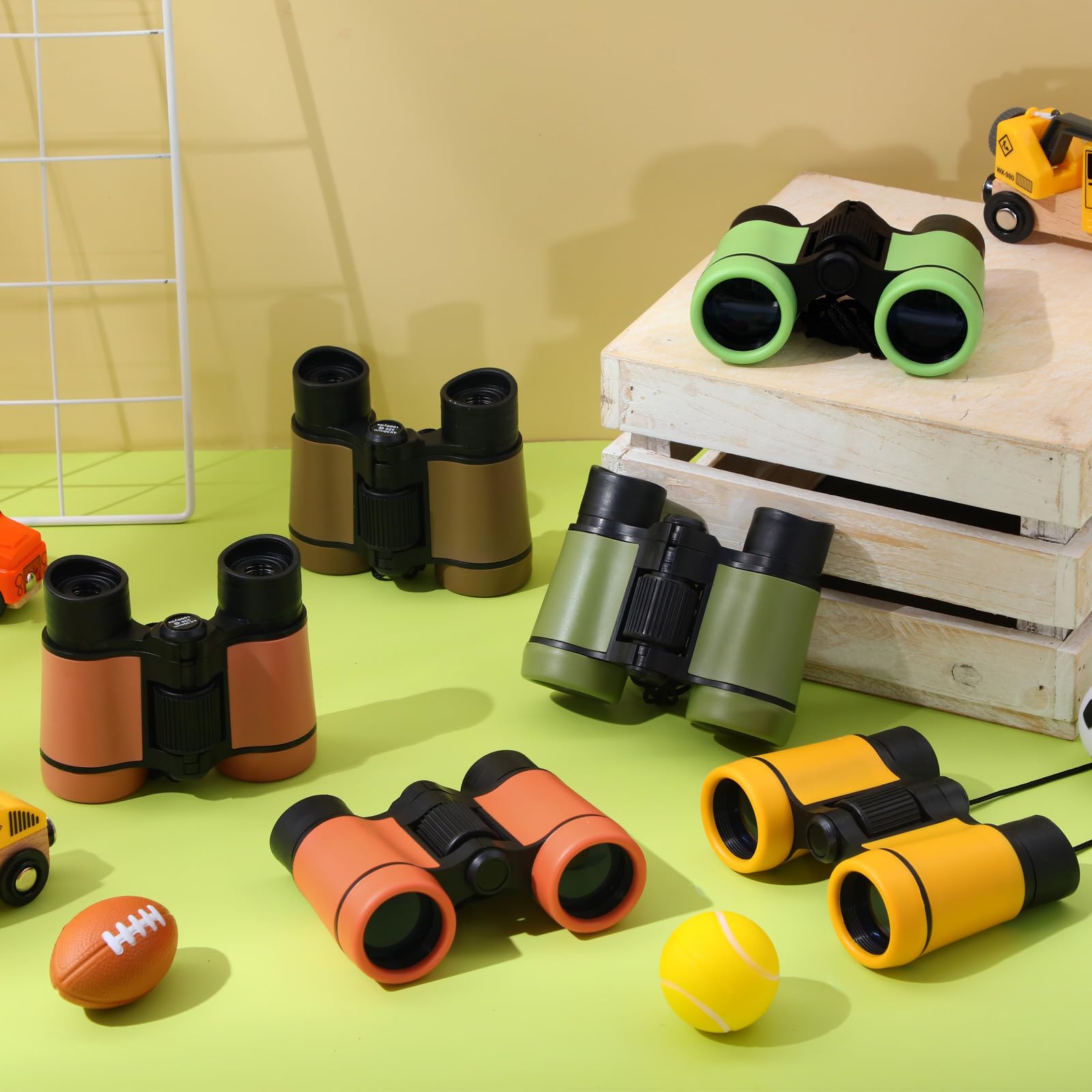 Foilswirl 12 Pack Kid Binoculars Shockproof Mini Compact Binoculars Toys For Girls Boys Small Folding Telescope For Bird Watching Educational Learning Camping Birthday