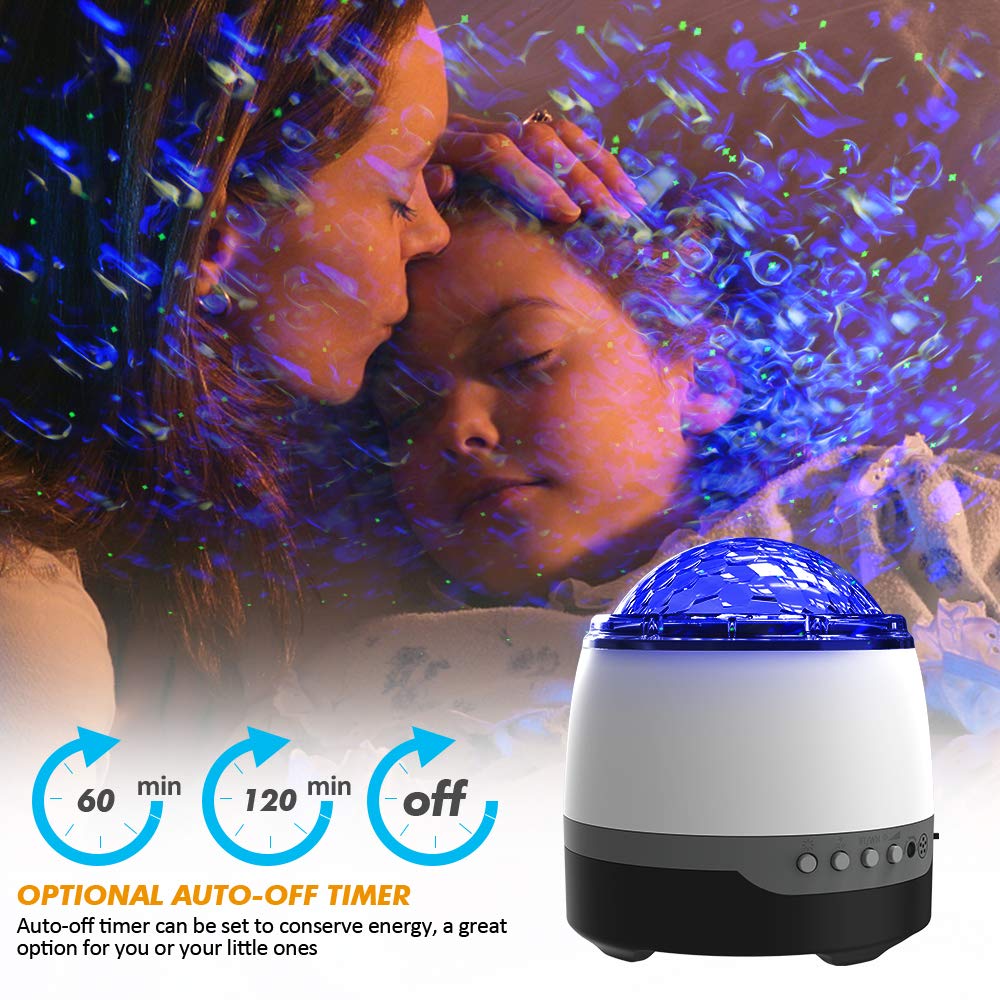 Elec3 Galaxy Projector, Star Light Projector For Bedroom, Sleeping Soothing White Noise Sound Machine With Remote, Timer, Music Speaker, 8 Soother Sounds Ocean Wave Projector For Baby Kids Adults Relaxation