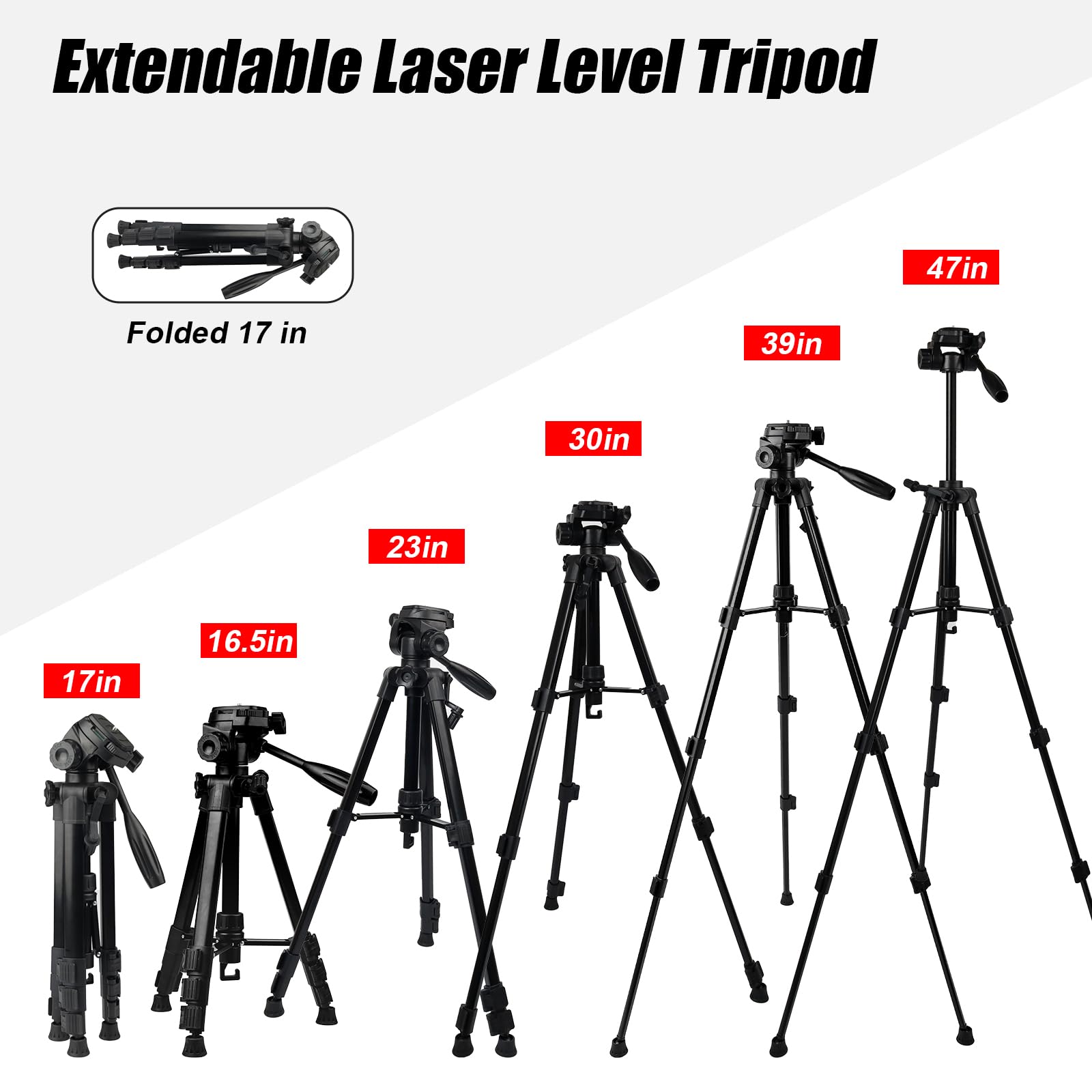 Vnw 47Inch Tripod With Bubble Level And Quick Release Plate,1/4"-20 Screw Mount - Compatible With Laser Level And Camera