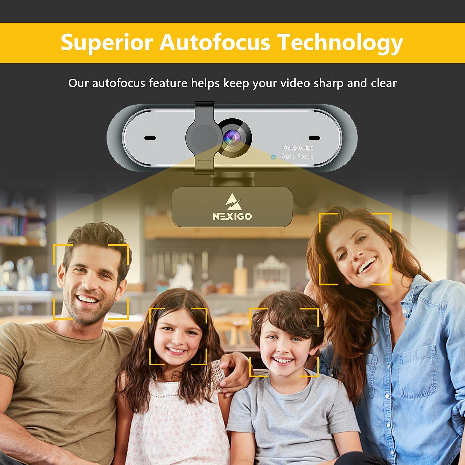 Nexigo 60Fps 1080P Webcam Kits, N660P Fhd Usb Web Camera With Privacy Cover, Video Conference Lighting, Extendable Tripod Stand, For Zoom/Skype/Teams