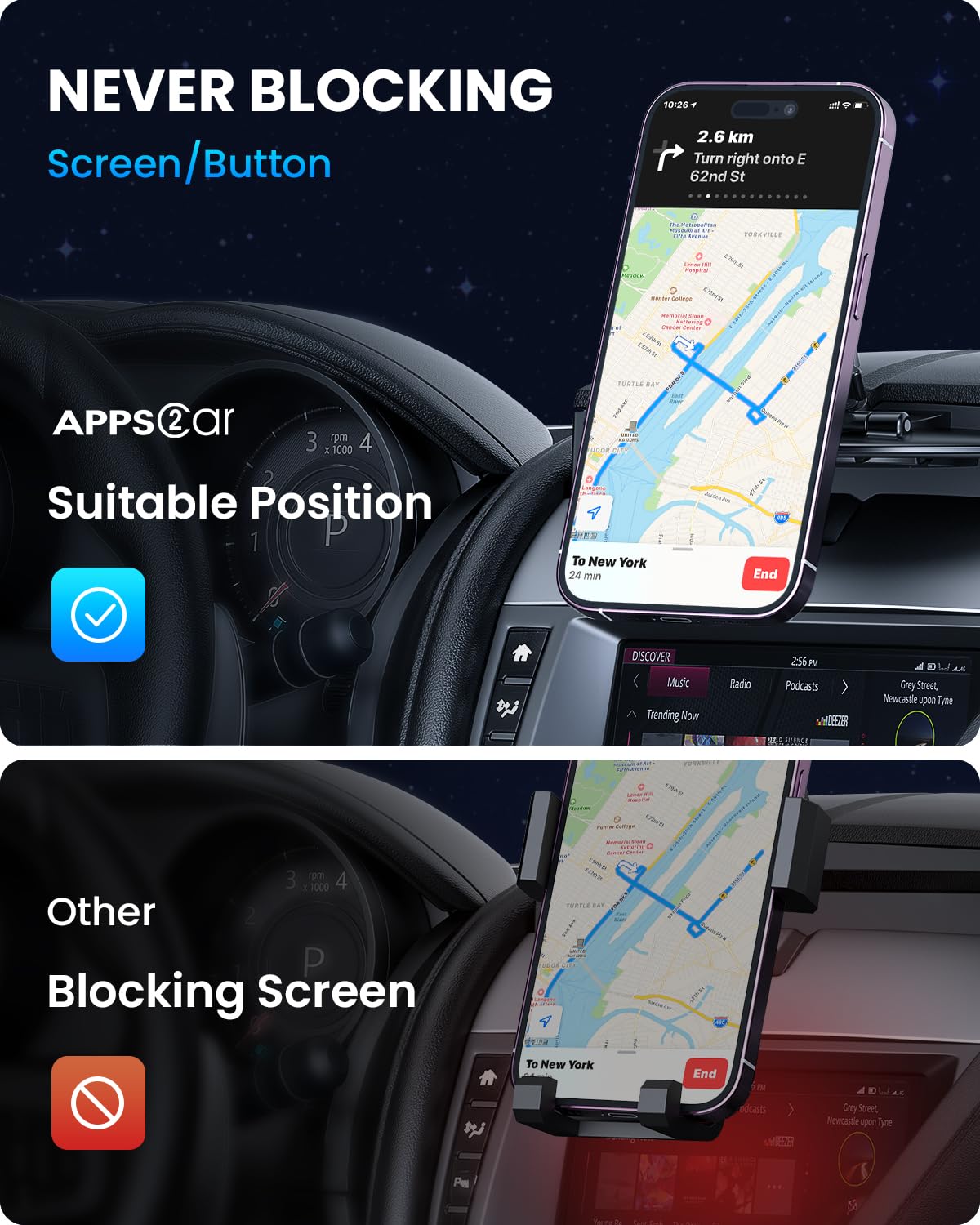 Apps2Car For Magsafe Cd Player Phone Mount [17 Strong Magnets] Magnetic Cd Phone Holder For Car Hands- Car Mount Compatible With Iphone 16 15 14 13 12 Pro Max Mini Plus Magsafe Case All Phones