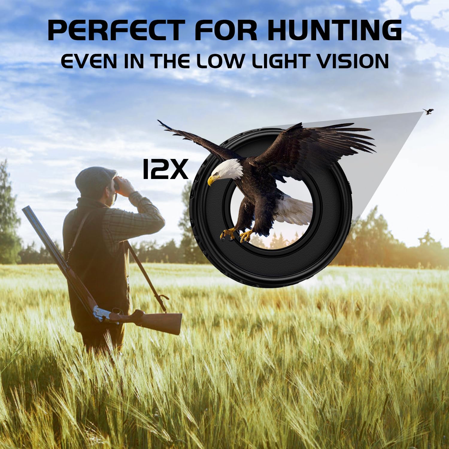 Flyant 12X25 High Powered Binoculars For Adults, Compact Binoculars With Clear Low Light Vision, Easy Focus Waterproof Small Binocular For Bird Watching, Hunting, Hiking, Cruise Ship, Travel, Concerts