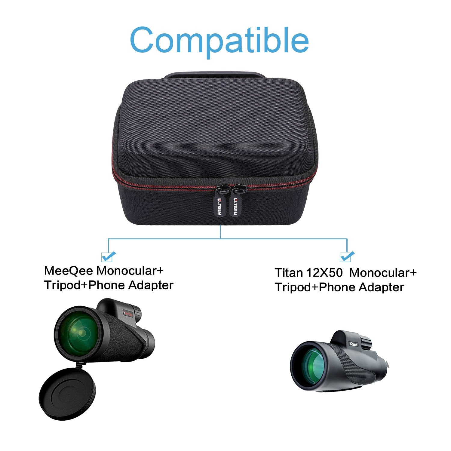 L Ltgem Ltgem Monocular Case Hard Carrying Case Compatible For Gosky 12X55 Or Titan 12X50 Or Pankoo 40X60 High Power Prism Monocular Telescope