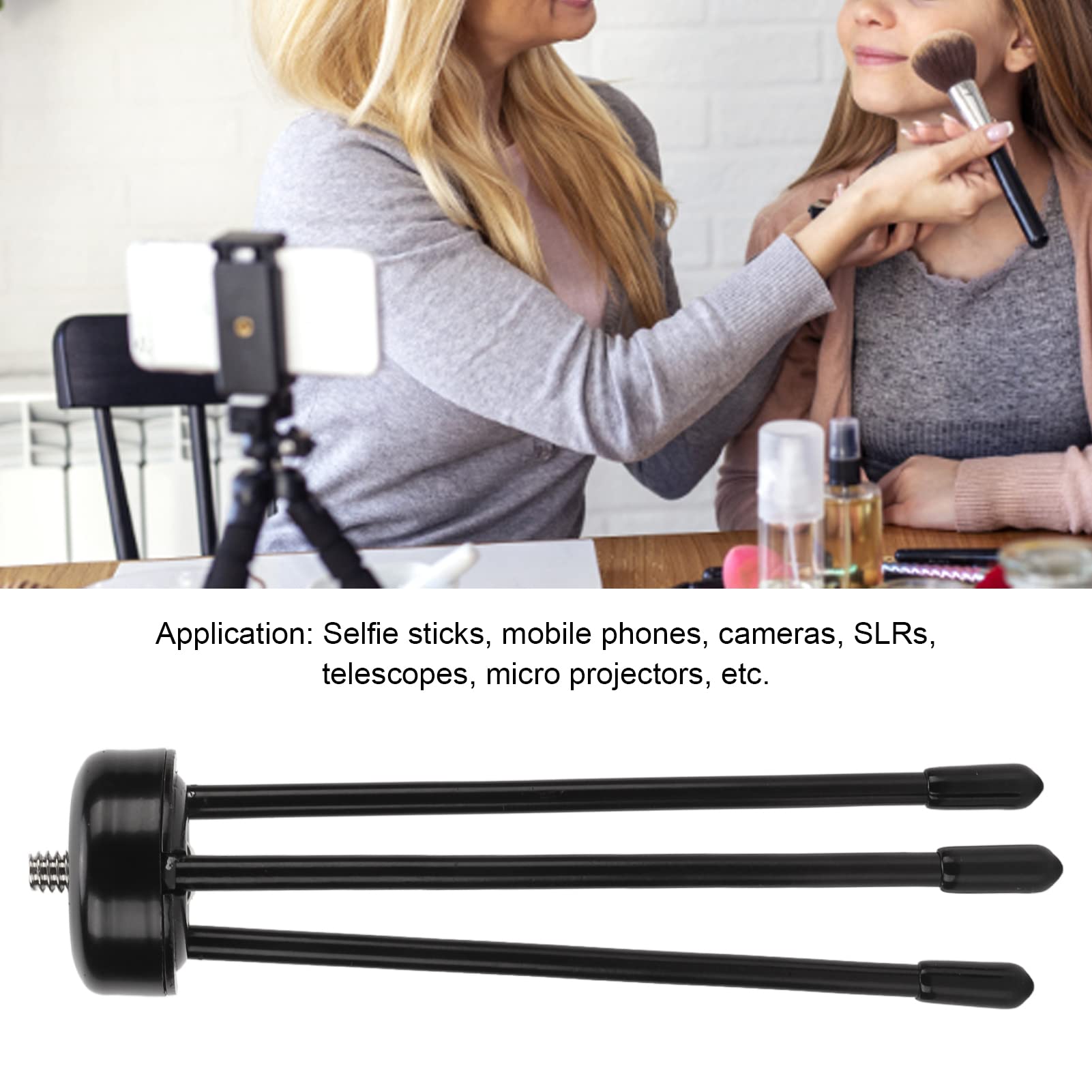 Gowenic Mini Tabletop Tripod, Desktop Tabletop Stand 1/4In Adapter Stainless Steel Metal Mini Tripod, Portable Desktop Mini Tripod Stand Micro Single Photography For Digital Slr Mobile Phone