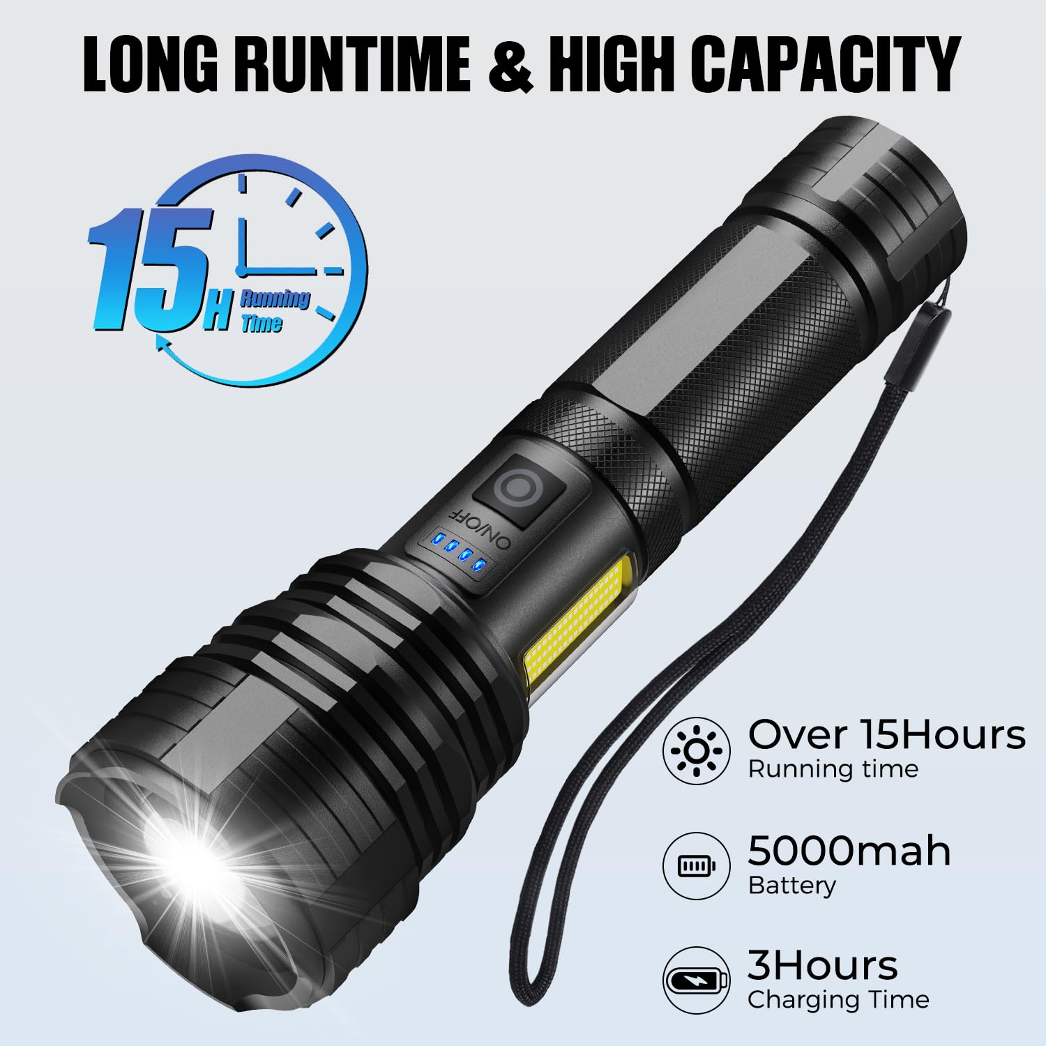Bercol Flashlights Led High Lumens Rechargeable, 990,000 Lumen Super Bright Flashlight, Usb Fast Charging High Powered Flash Light, Powerful Ipx7 Waterproof Handheld Flashlights For Home,Camping(2 Pack)