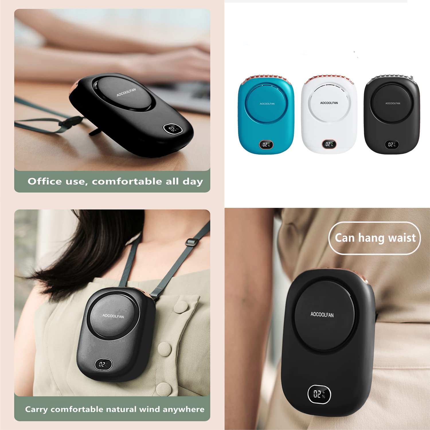 Portable Neck Fan, Mini Small Personal Handheld Fan Usb Rechargeable 3 Speed For Girls Boys Woman