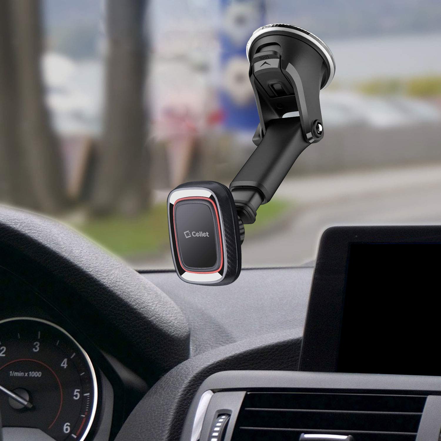 Ruix Cellet Car Phone Mount, Dashboard & Windshield Magnetic Mount Phone Holder Adjustable Long-Arm Universal Compatible With Samsung Note 20 10 9 8 5 Galaxy S21 S20 S10 S9 A71 A52 A51 A50 A42