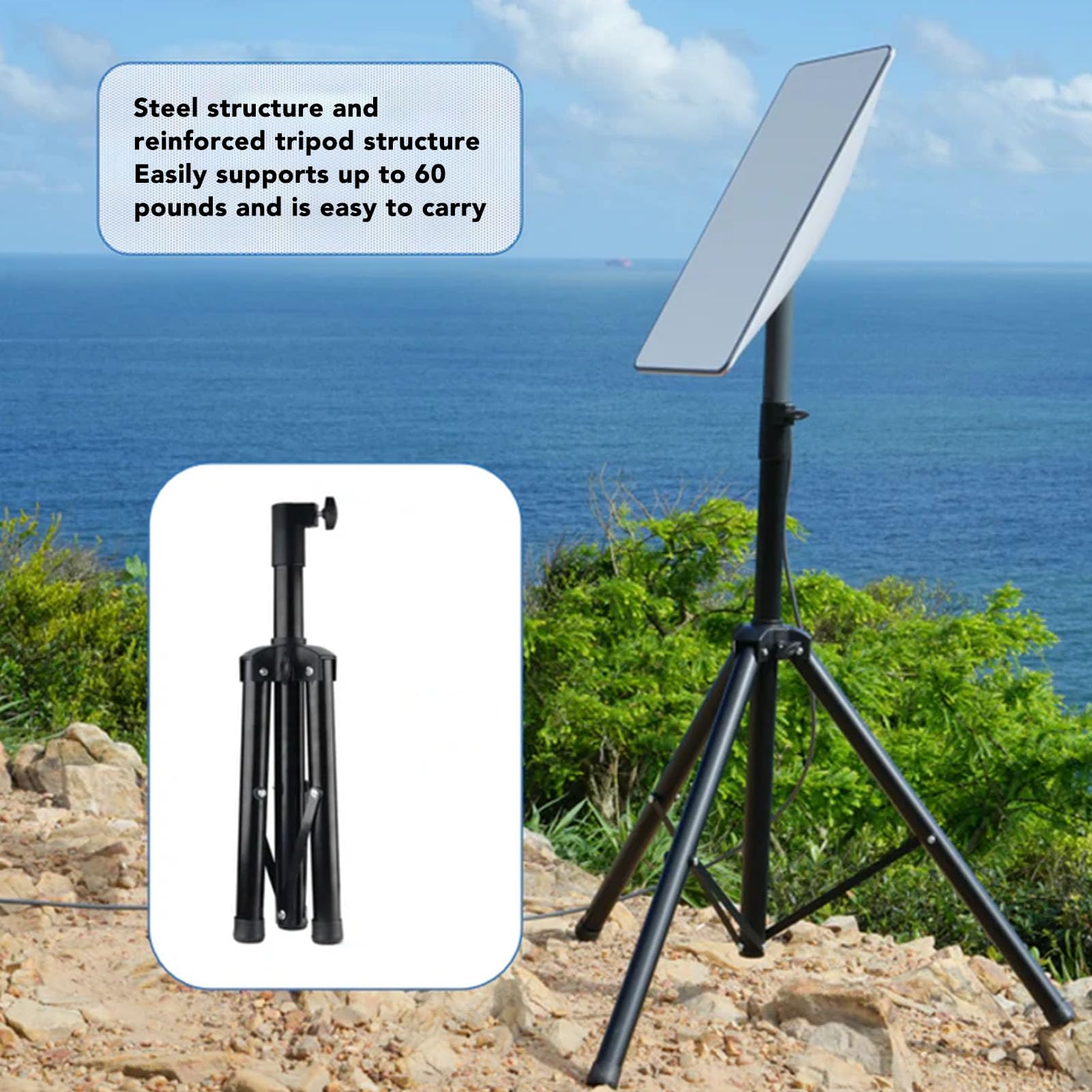 Zunate Tripod, Foldable Tripod Mount For V2 And V1, V2 V1 Stainless Steel Mounting Stand, Outdoor Portable Mounting Kit For Roof Camping Rv