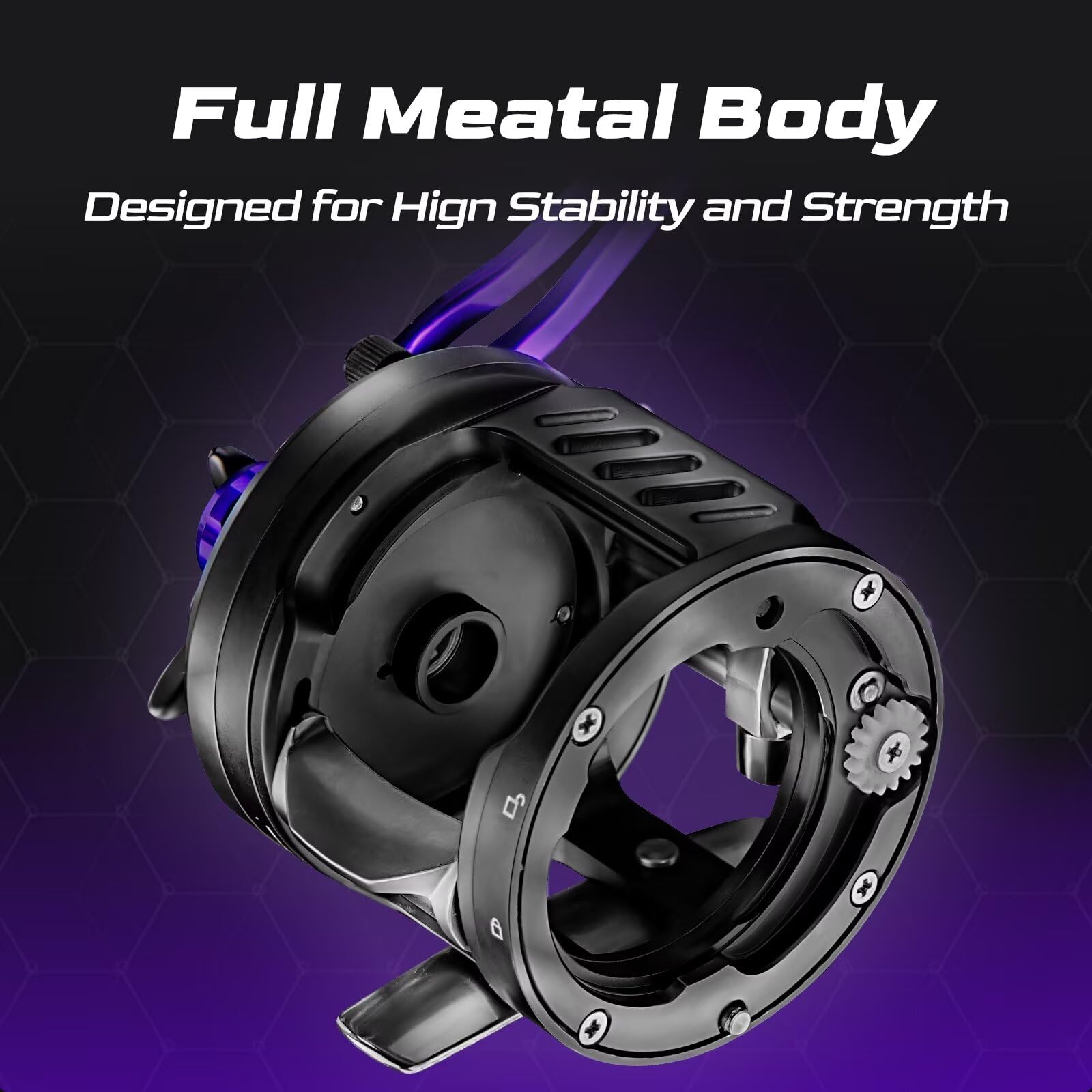 Handing Cruiser Shadow Round Baitcasting Reel - Full Metal Body Baitcaster With 17.64Lbs Max Drag, 8+1 Stainless Steel Ball Bearings, Corrosion Protection - Ideal For Slow Pitch Jigging Fishing Reels