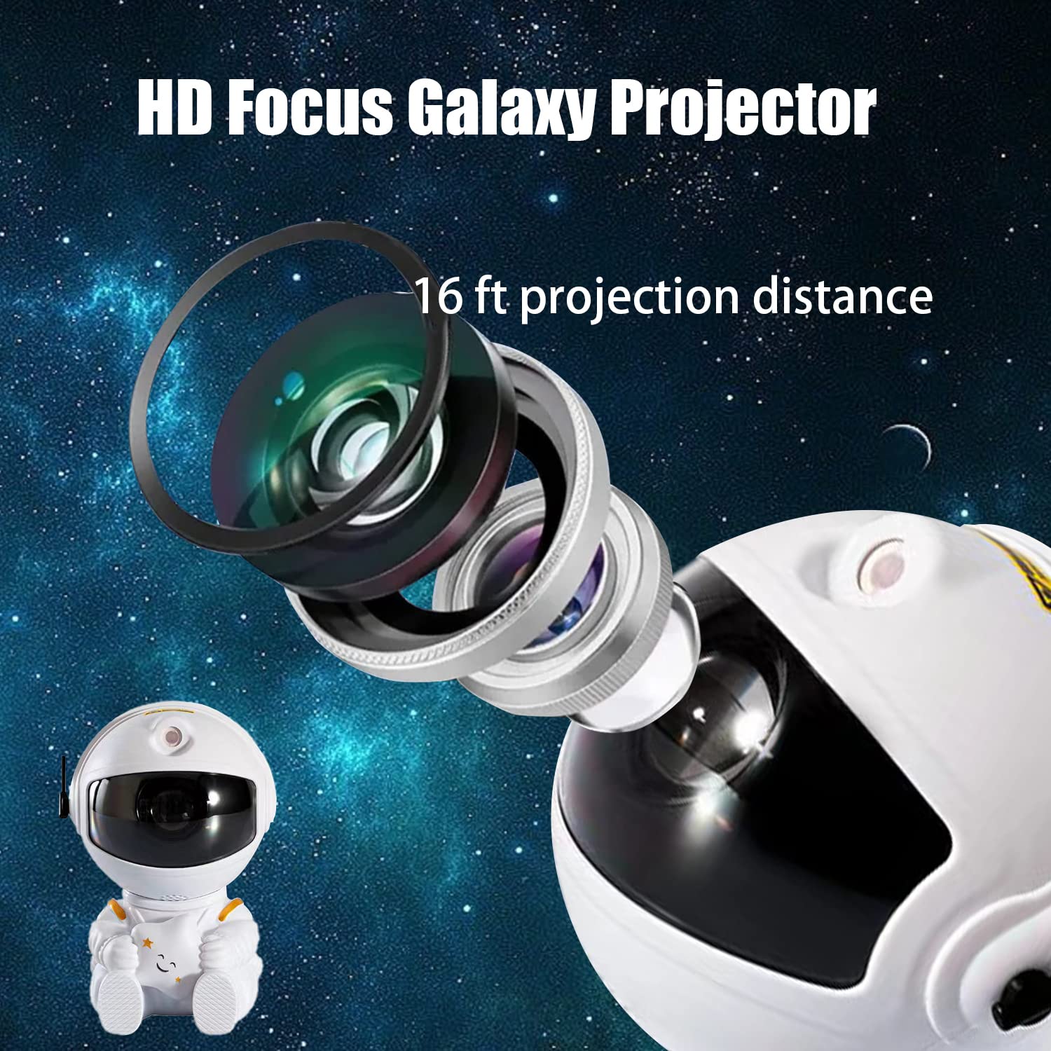 Hlkzine Astronaut Star Projector, Galaxy Projector Light, Kids Night Light, Nebula Star Ceiling Night Light With Remote, For Birthdays, Valentine'S Day, Christmas