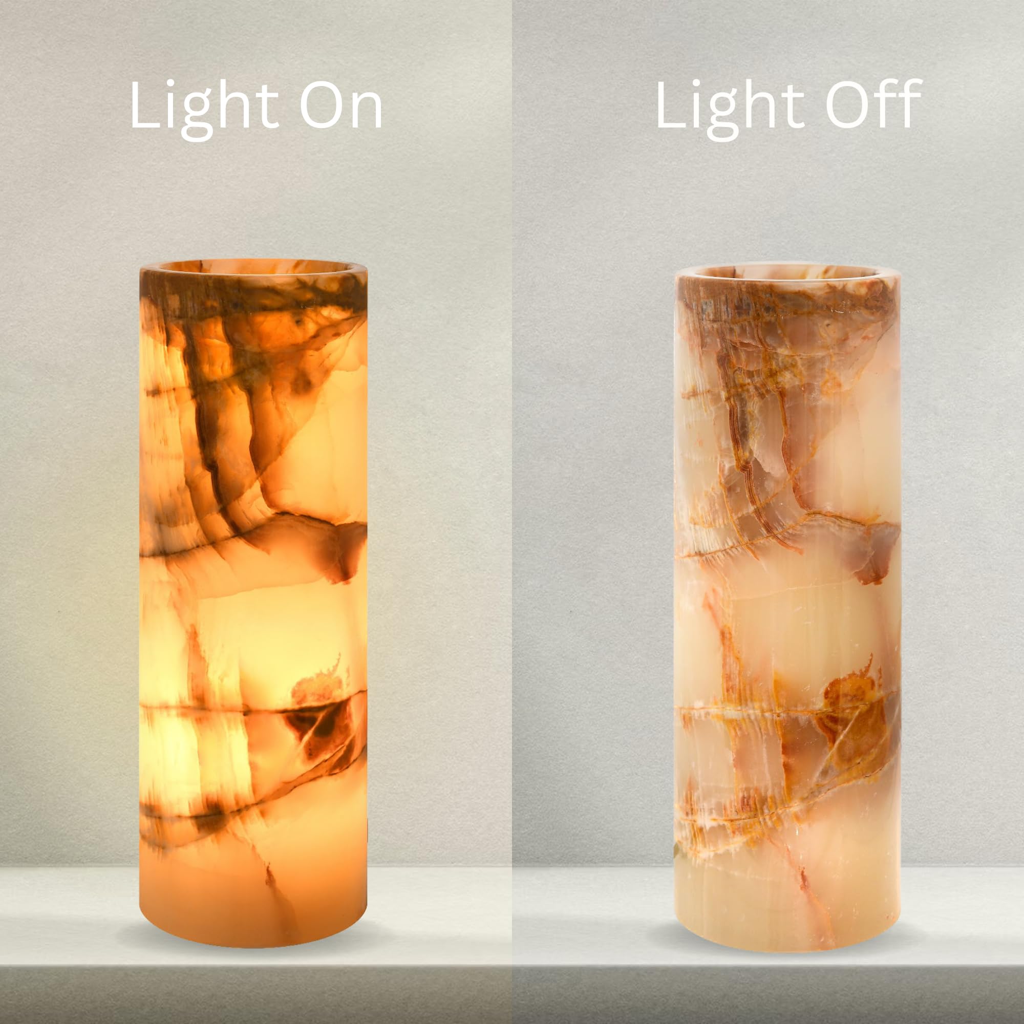 Umaid Handcrafted Onyx Marble Table Lamp – A Luxury Touch For Dad This Father’S Day – Warm Amber Glow, Dimmable Cord & Bulb – Unique Home Decor For Bedroom, Desk, Office, Living Room, Or Bedside