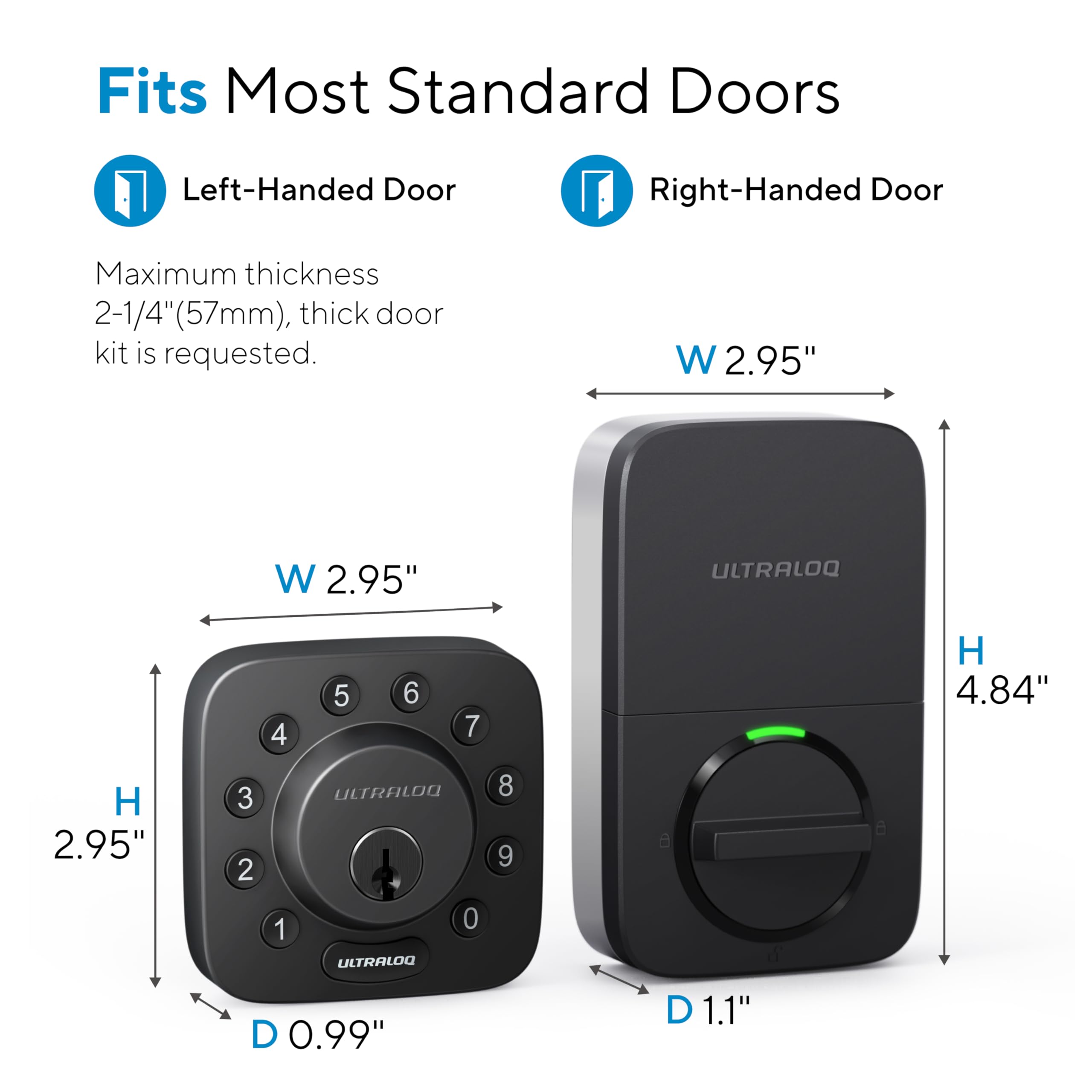 Ultraloq U-Bolt Smart Lock, 5-In-1 Keyless Entry Door Lock With App Control, Keypad Deadbolt, Auto Unlock, Auto Lock, Smart Door Lock, Smart Locks For Front Door, Ansi Grade 1, Black