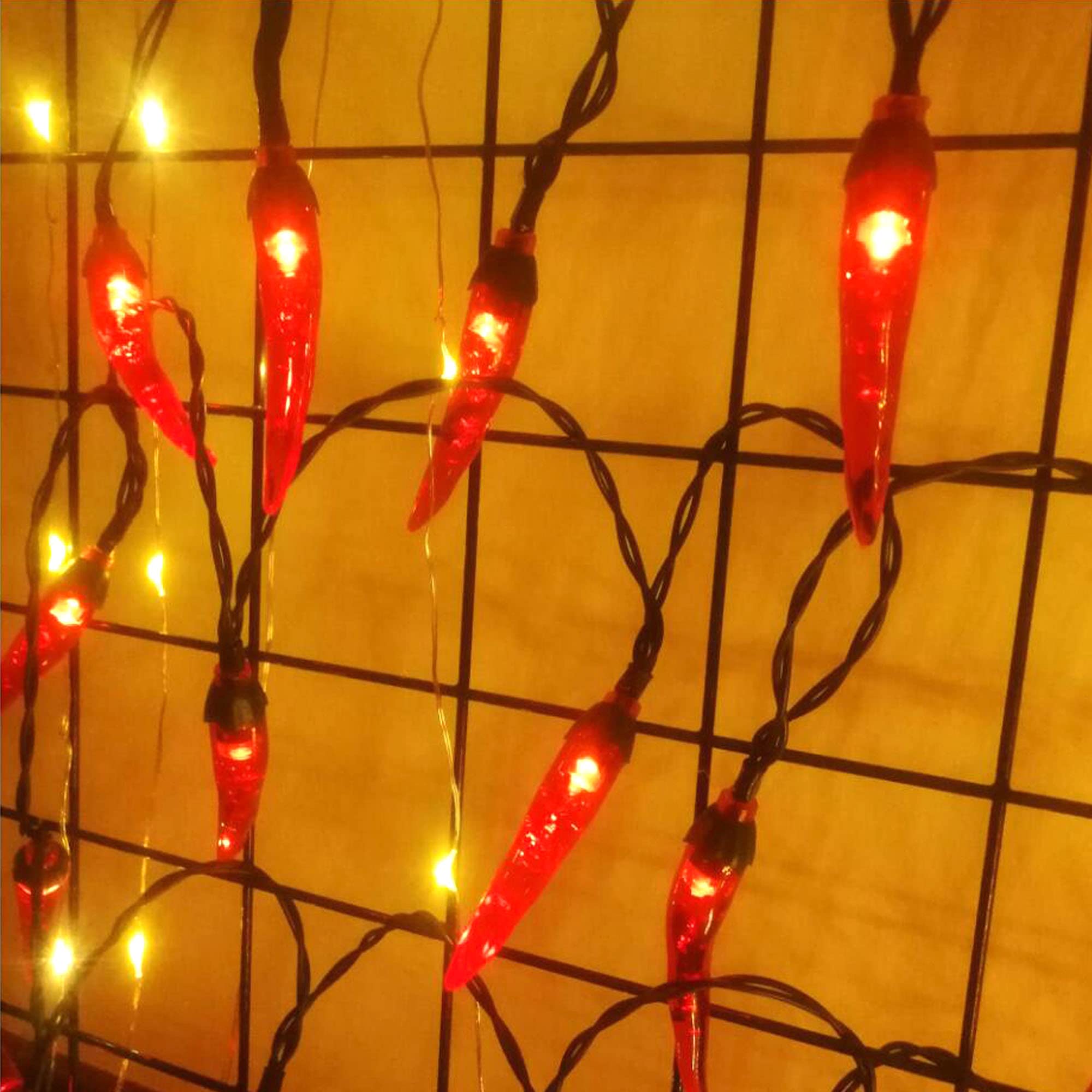 Dreamworth Solar Red Chili String Lights, 50 Led Chili Shape Fairy String Lights Solar Operated String Lights For Wedding, Chinese Year,Spring Festival,Party Decoration,Christmas