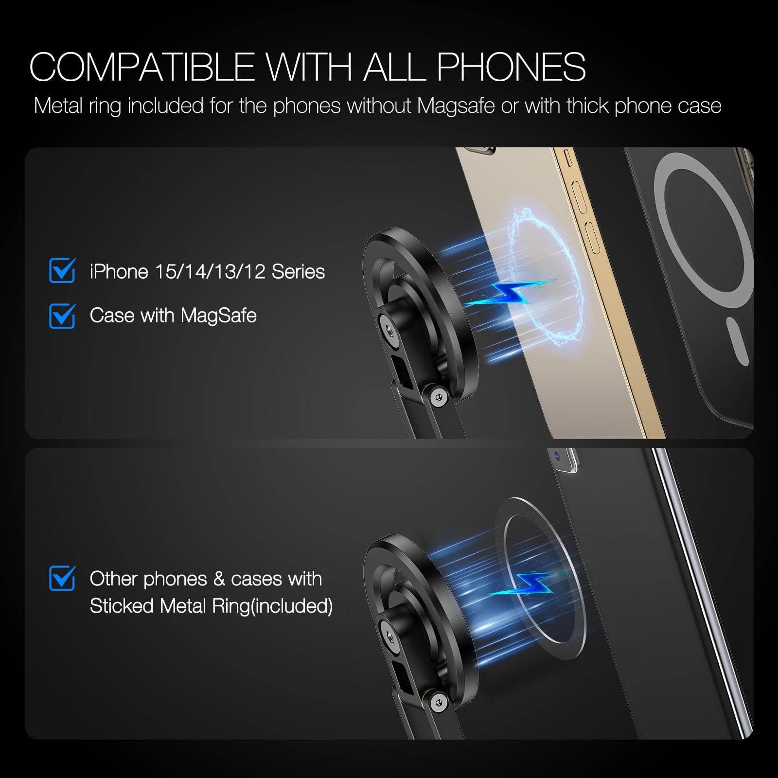 Camolo Geek Magnetic Pocket Phone Tripod Foldable Compatible With Magsafe For Iphone 15/14/13/12 Plus Pro Max Series, Mini Cell Phone Tripod Mount Handle Smartphone Desk Stand Travel All In One