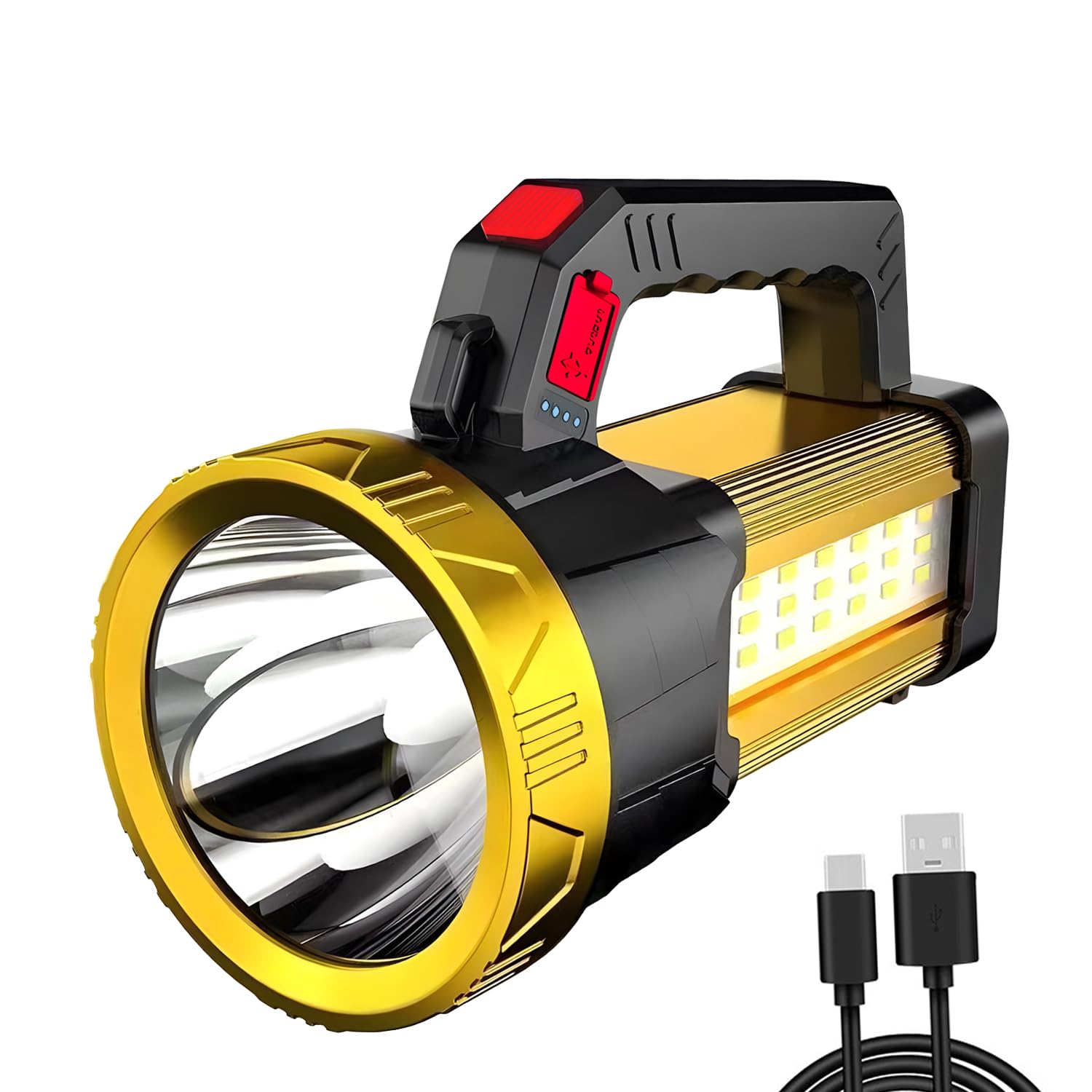 Baitool Rechargeable Led Flashlight,4 Light Modes Handheld Spotlight With Usb Output,Super Bright Flash Light For Emergency,Outdoor Hiking,Camping