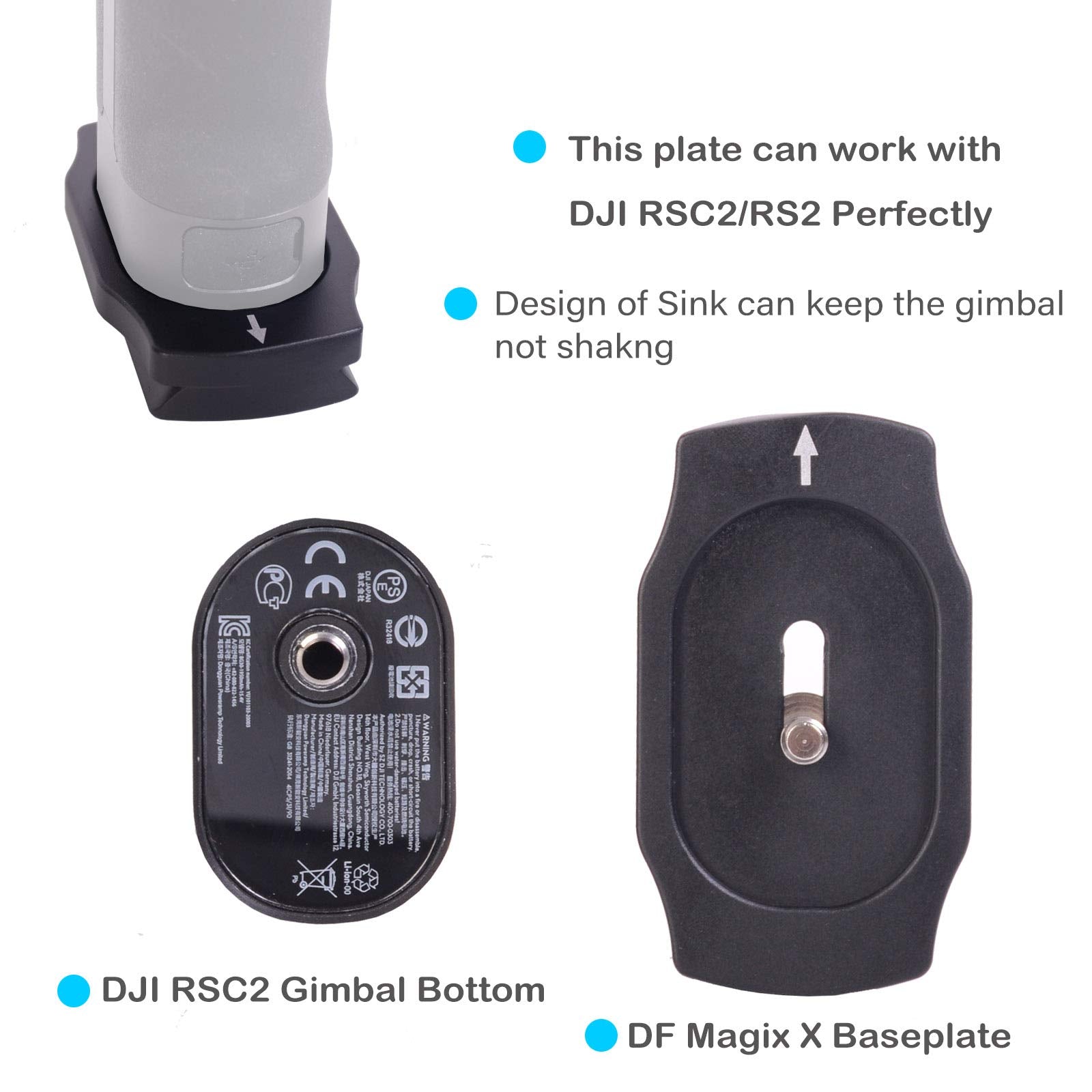 Df Digitalfoto Dual Handle Ring For Dji Rs 2 / Rsc 2 Gimbal,Magic X Handheld Ring Accessories Compatiable With Dji Ronin S/Sc Moza Air 2 Camera Gimbal