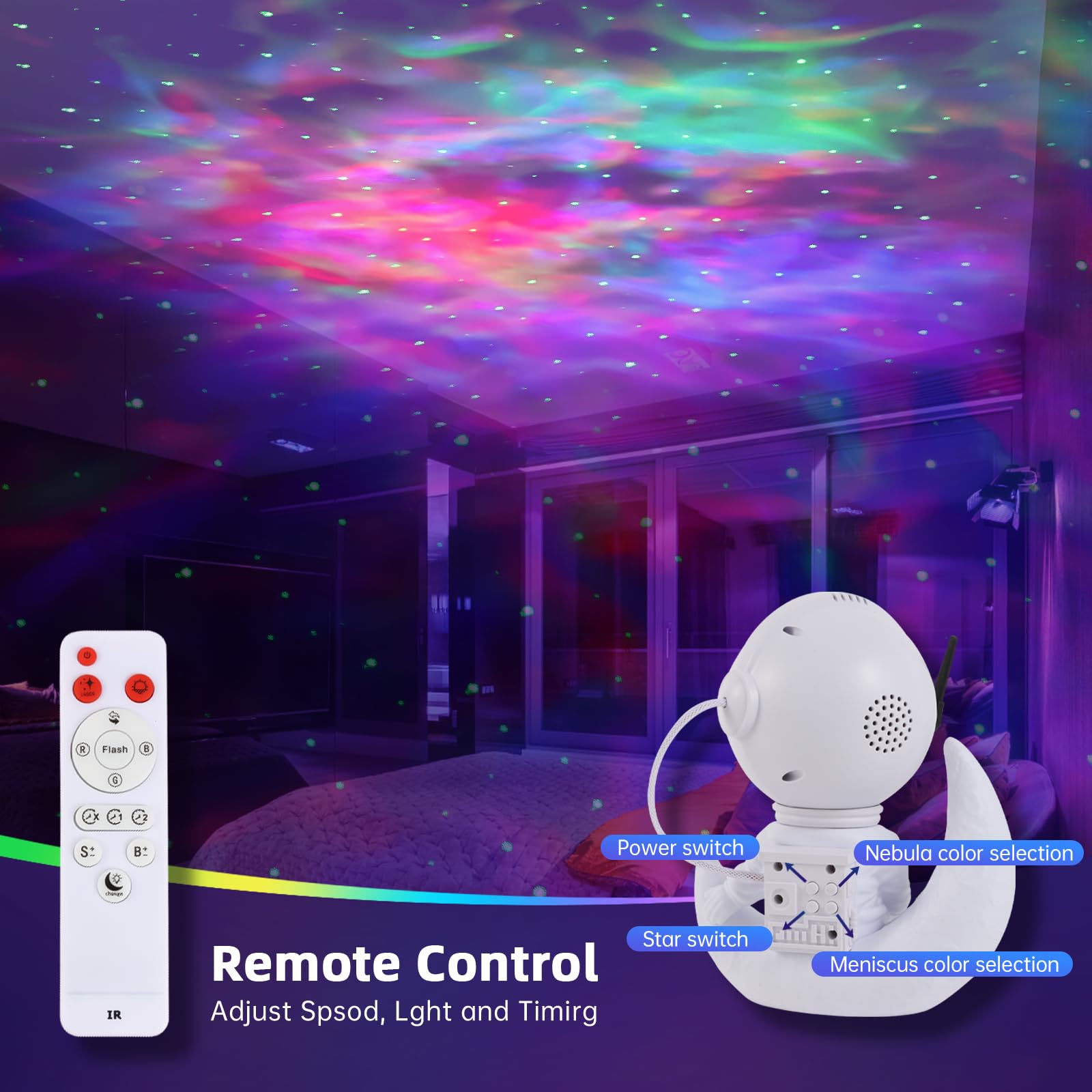 Oioendgs Astronaut Galaxy Projector Night Light - Nebula Star Projector With Timer & Remote, Room Decor For Kids Adults, Christmas Birthday Valentines Day
