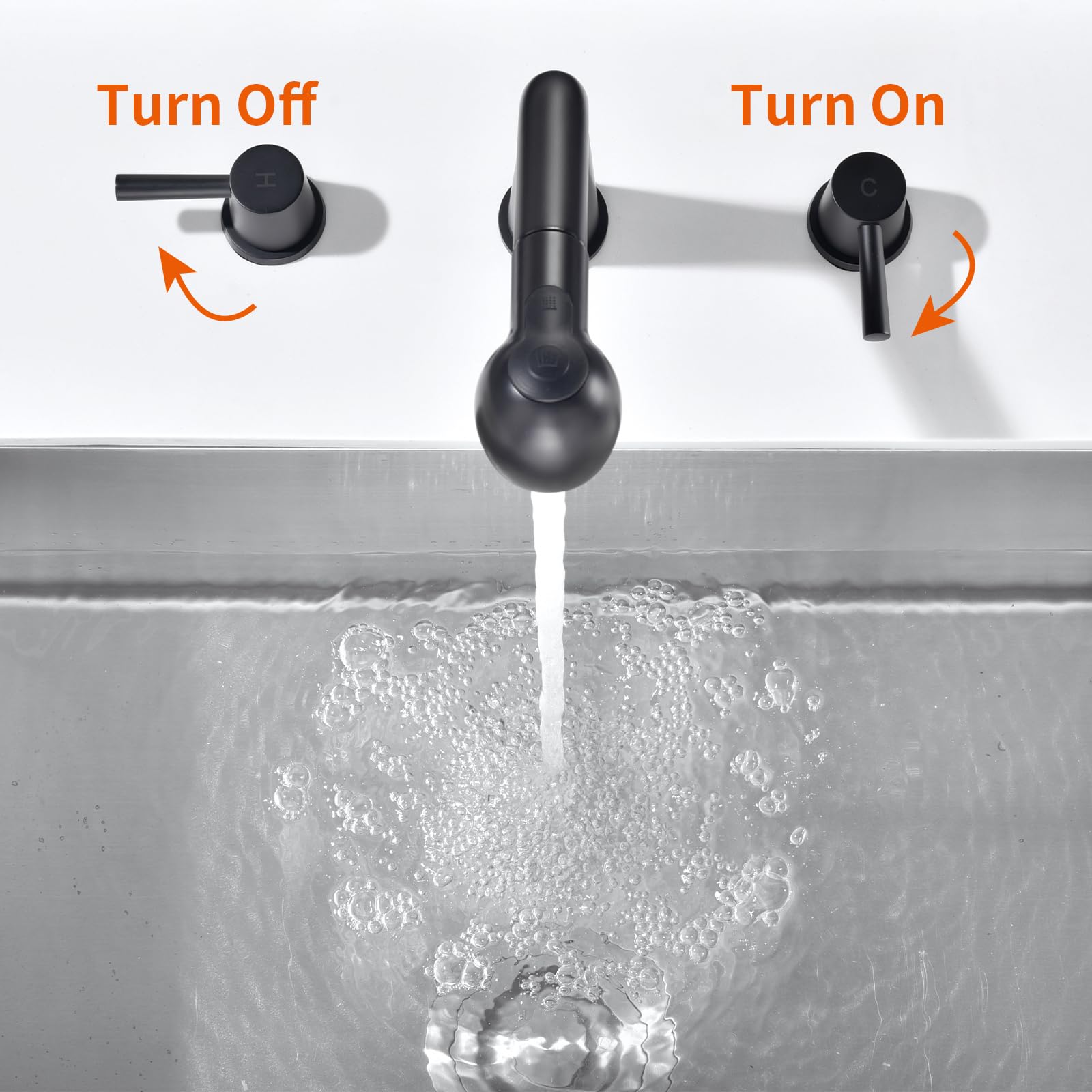 Rulia Kitchen Faucet, 2 Handles Kitchen Sink Faucet, 3 Holes Sink Faucet, Pull Out Kitchen Faucets, Bar Kitchen Faucet, Matte Black, Stainless Steel, Rb1065