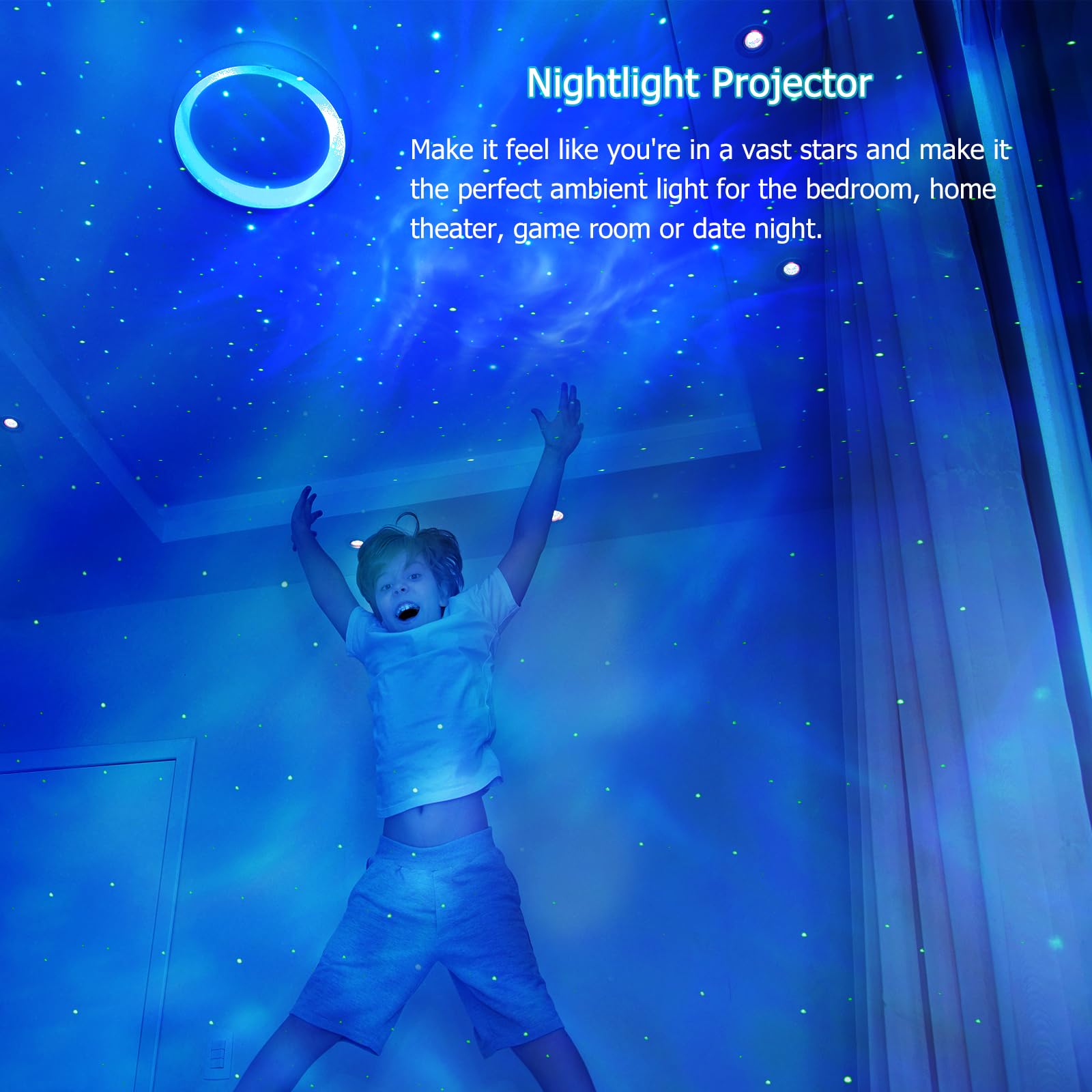 Sunfucan Galaxy Projector Star Projector, Northern Lights Projector With Remote Control, Adjustable Color, Brightness And Movement Speed, Night Light Projector For Adults, Bedroom, Living Room