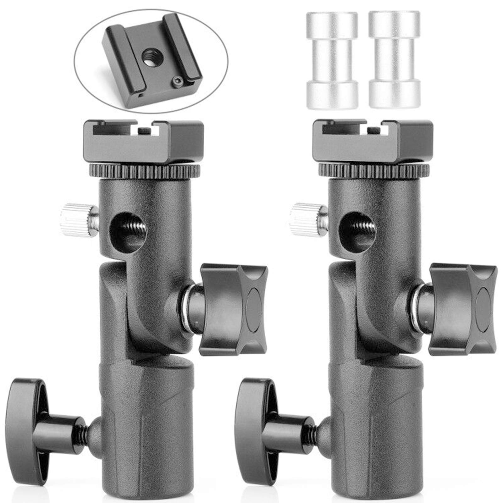 Chromlives Updated Version Flash Bracket-Light Stand Flash Mount Cold Shoe Flash Stand Photography Camera Umbrella Holder Bracket E Type For Dslr Camera Canon Nikon Pentax Olympus Nissin Metz And Dslr