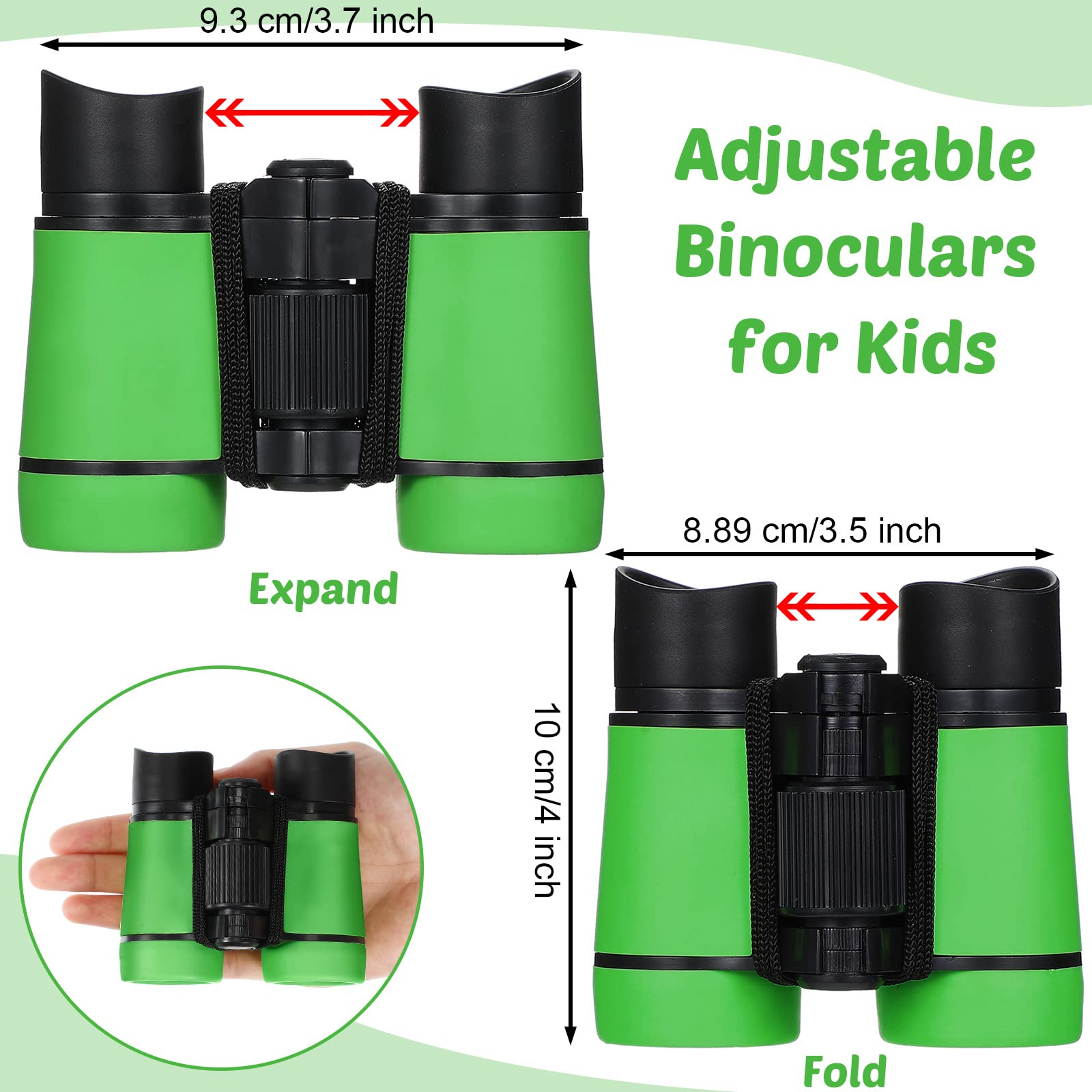 Yunsailing 9 Pack Kid Binoculars Shockproof Mini Compact Binoculars  For 3-12 Years Boys Girls Folding Small Telescope For Kids Bird Watching Camping Outdoor Play, 9 Colors