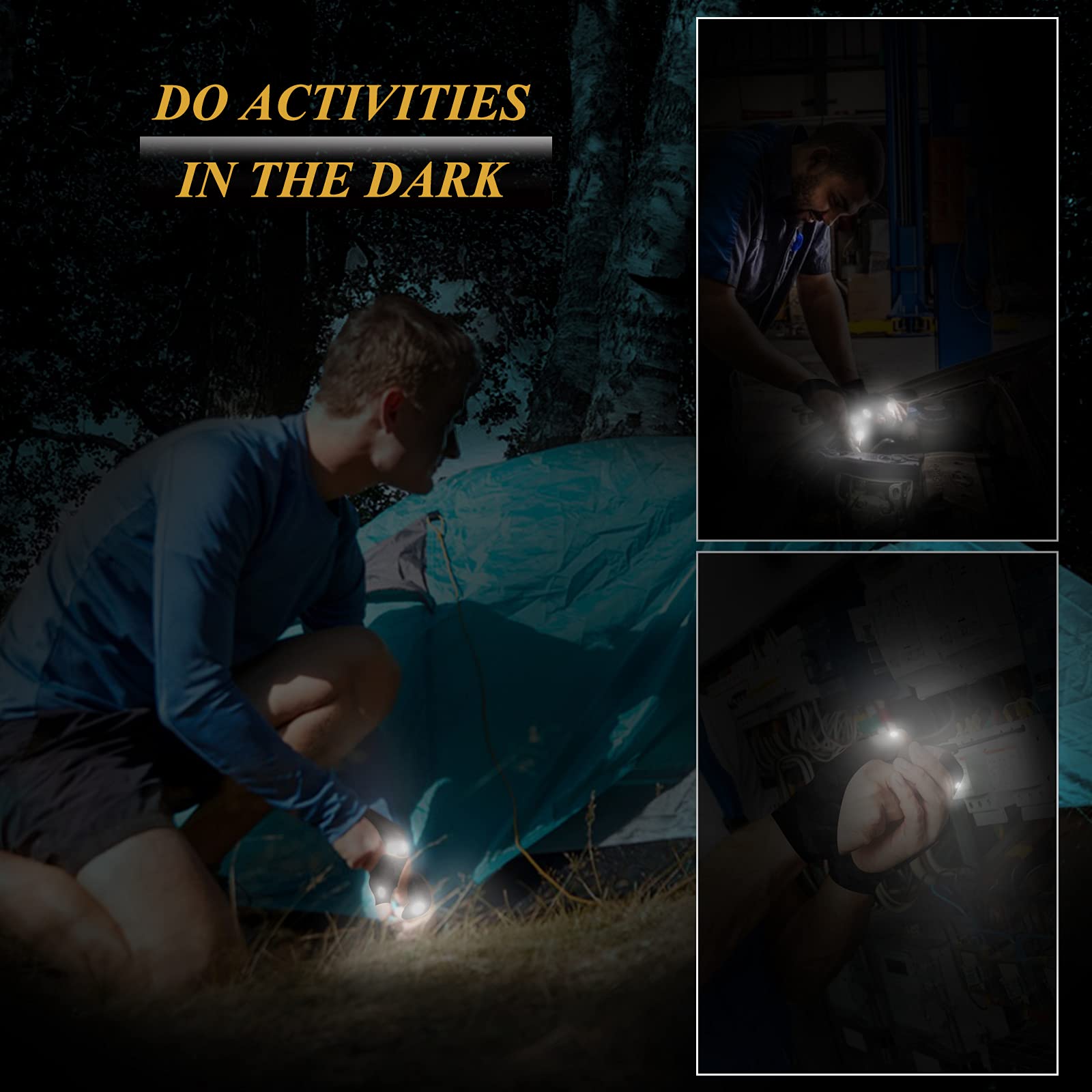 Mylivell Led Flashlight Gloves  For Men Dad Father Boyfriend Husband Unique Cool Gadget Tools For Repairing Hands- Lights For Camping Fishing Outdoor Grill Birthday Christmas  For Him