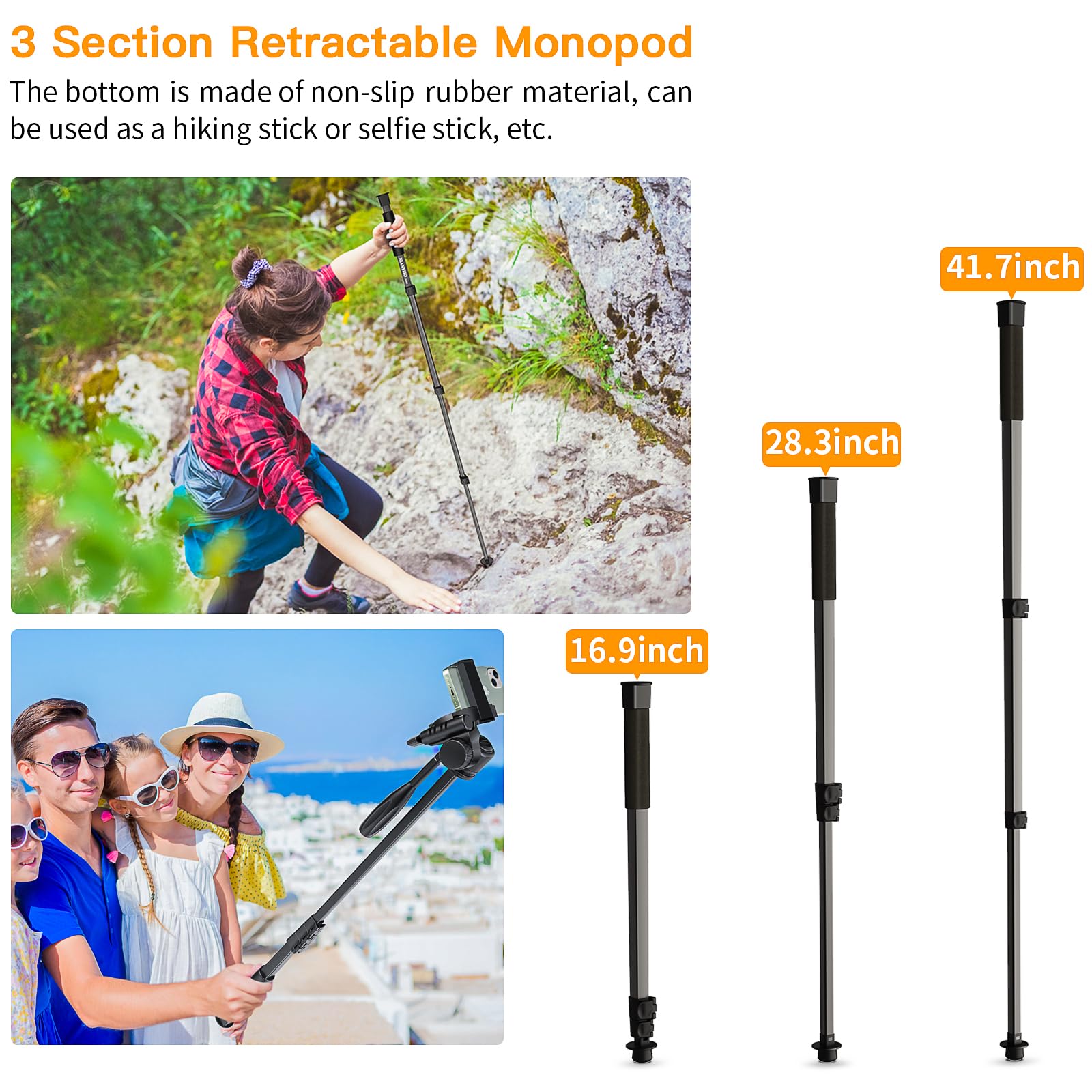 Nianyiso Professional Camera Tripod 66.7 Inch Portable Tripod For Photography, Heavy Duty Aluminum Phone Tripods, Compatible With Camera And Iphone For Video Shooting Travel