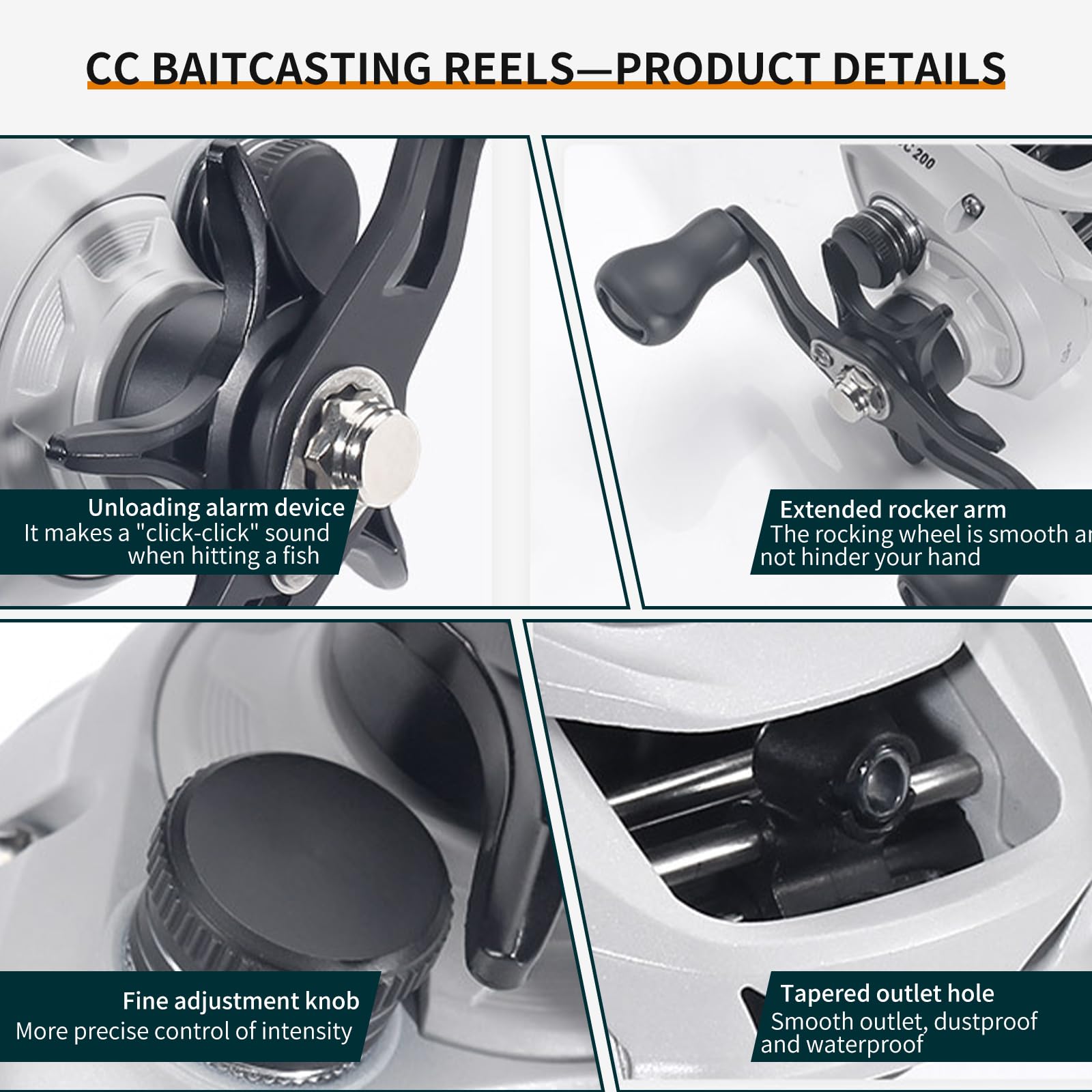 Oh My Wow Fishing Reel Baitcast Baitcasting Reel Right Hand Metal Spool And Handle For Saltwater And Freshwater Bass