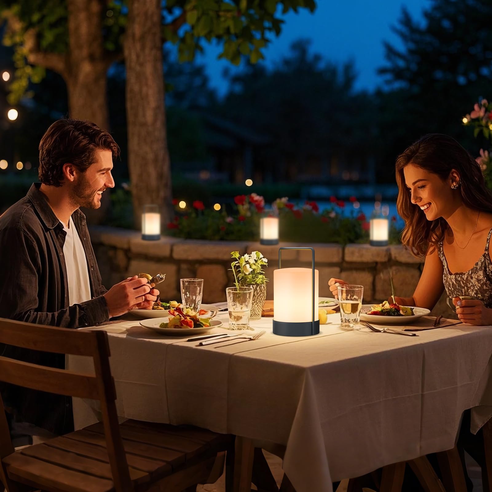 Fuyo Outdoor Table Lamp Lantern Shower Lamp Cordless Led Portable With Warm White Rgb Colour Ip44 For Balcony Patio Garden Camping Bathroom