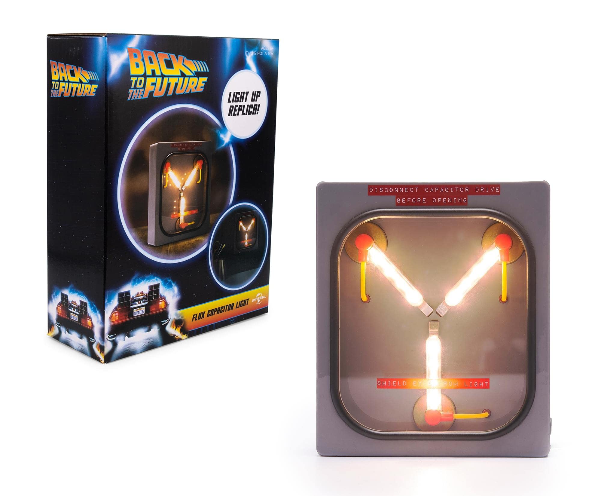 Ukonic Back To The Future Flux Capacitor Replica 6-Inch Usb Mood Light | Nightstand Table Lamp With Led Light For Bedroom, Desk, Living Room | Home Decor Room Essentials | '80S Toys, And Collectibles