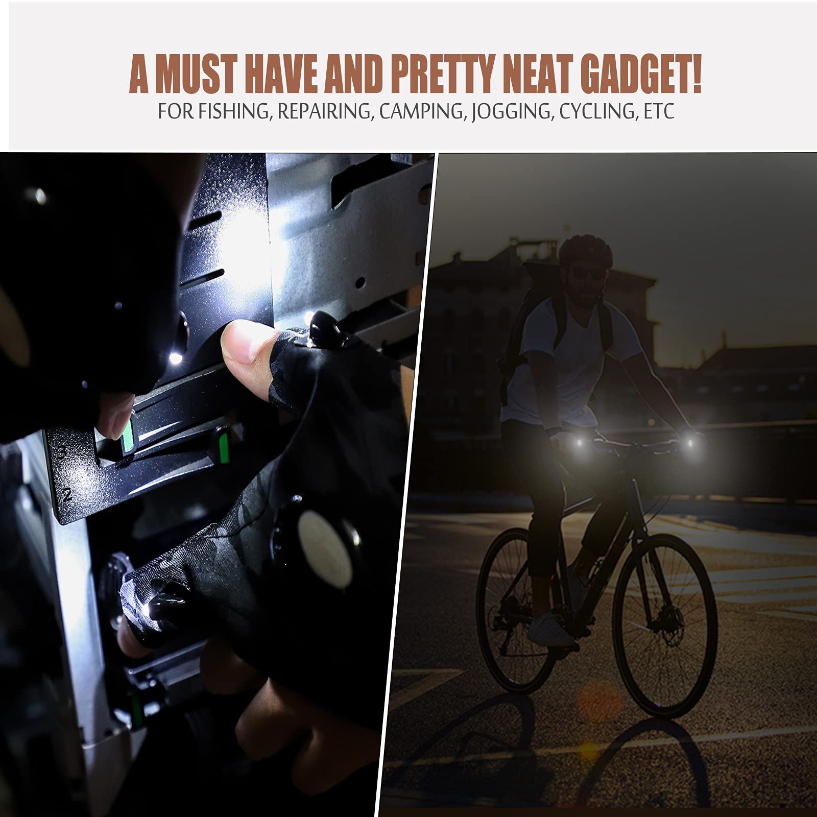 Mylivell Led Flashlight Gloves  For Men Dad Father Boyfriend Husband Unique Cool Gadget Tools For Repairing Hands- Lights For Camping Fishing Outdoor Grill Birthday Christmas  For Him